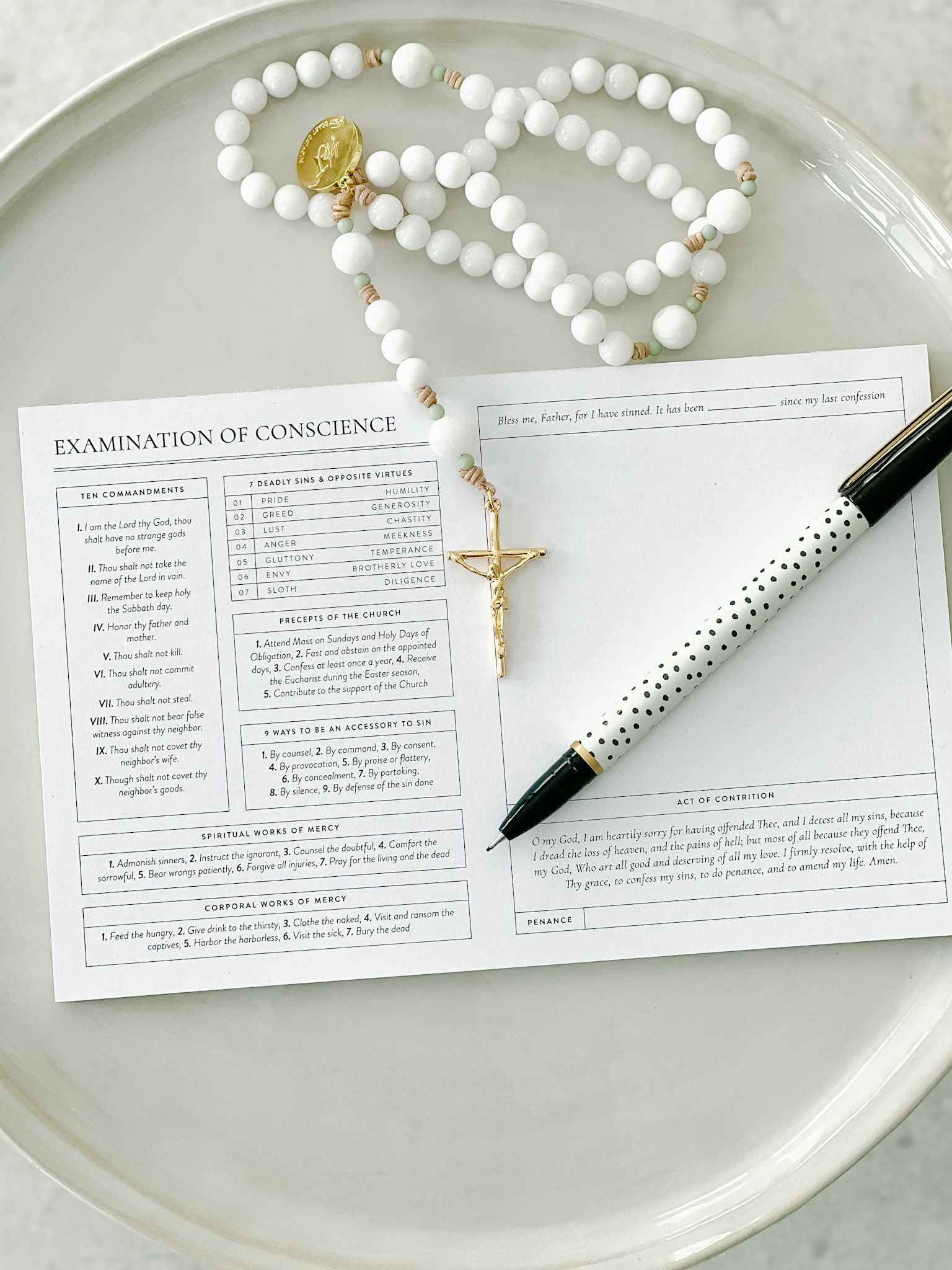 Examination of Conscience Notepad - Catholic Confession Journal for Reflection & Forgiveness - Perfect for Prayer, Church, and Spiritual Growth