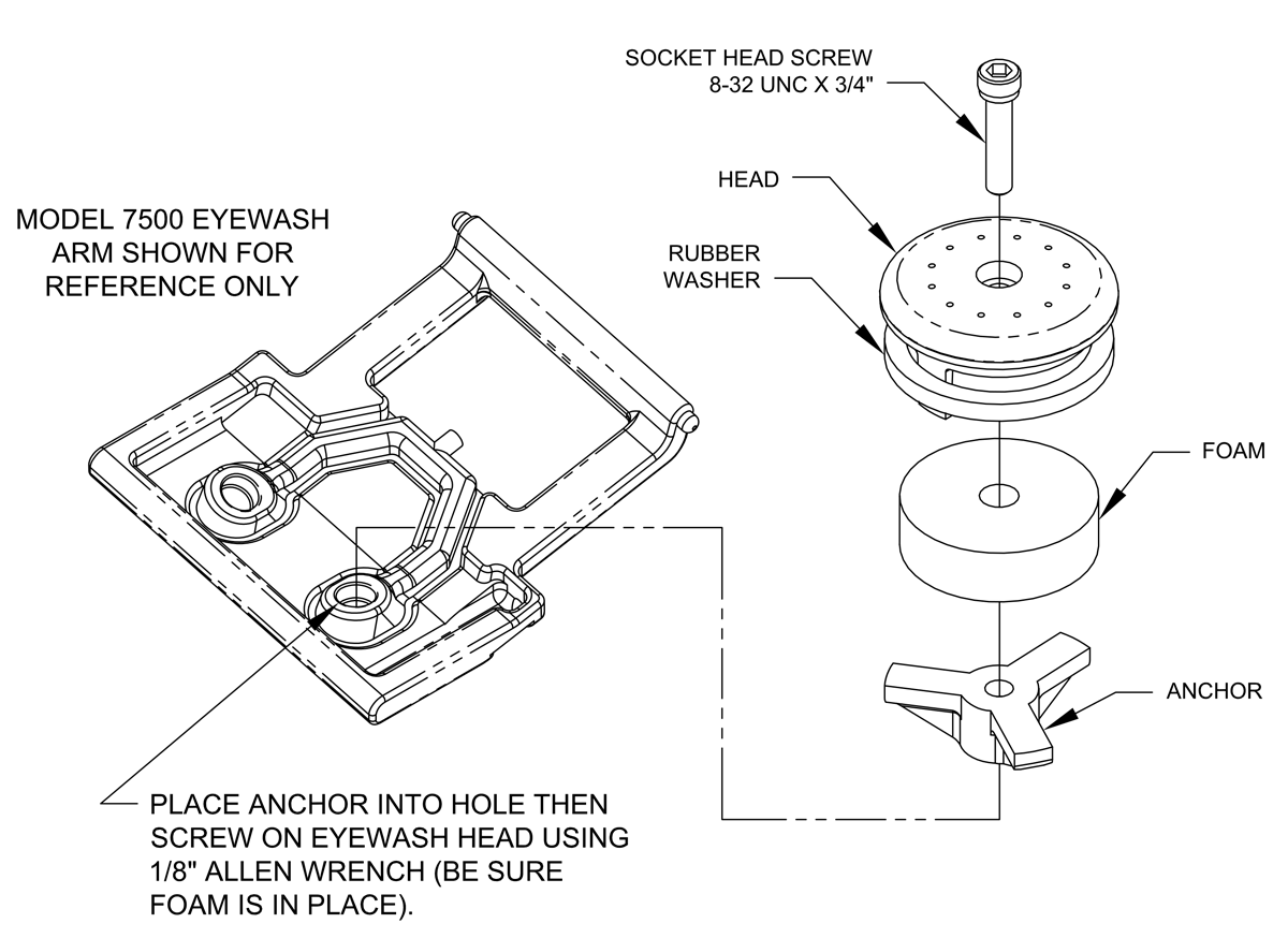 Haws SP19 Plastic Eyewash Head with Adjustable Tripod Stand - Emergency Eye Wash Station for Laboratories, Workshops & Industrial Safety Use