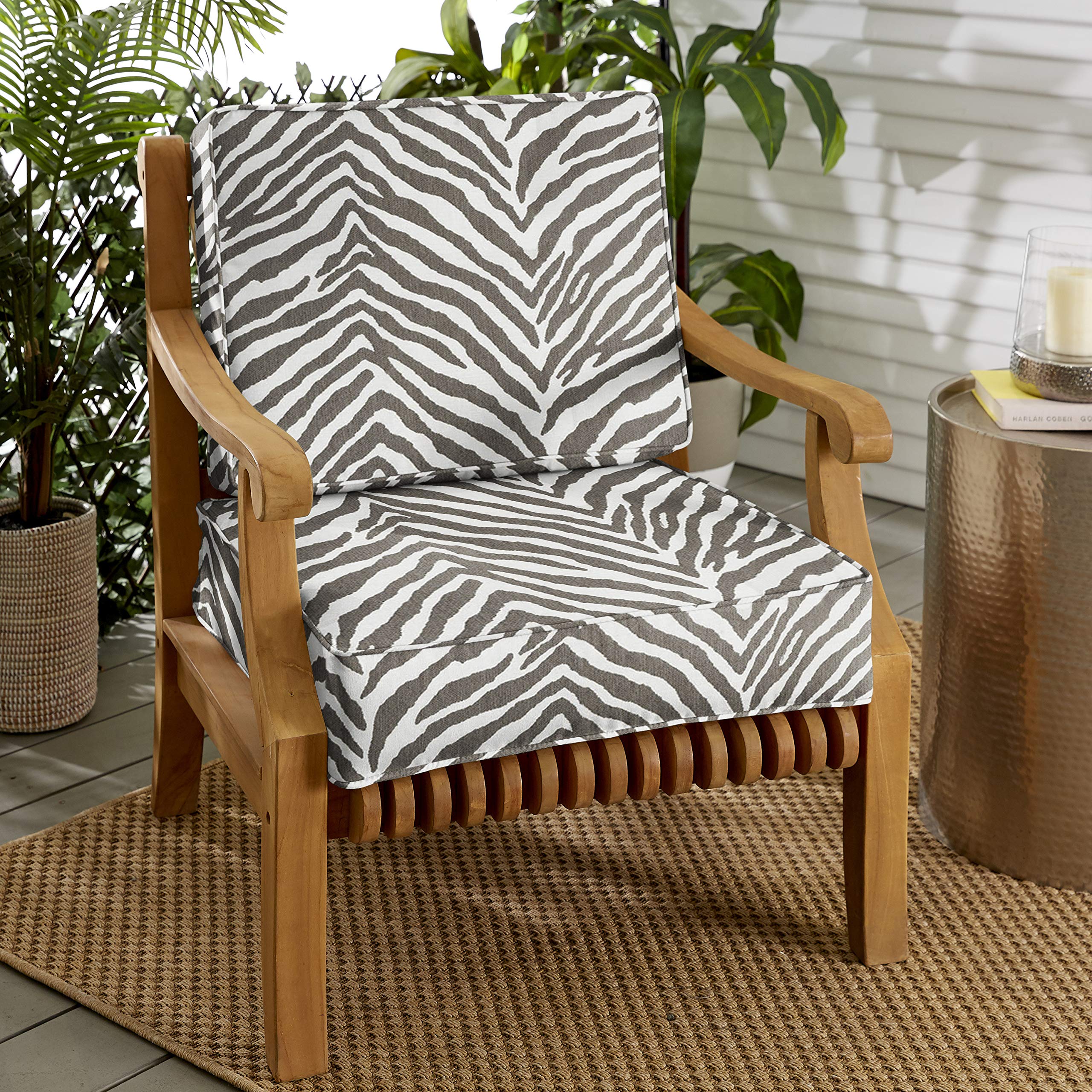 Mozaic AMZ477021SC Indoor Outdoor Pillow Cushion Set - Grey Decorative Throw Pillows for Sofa, Bed, Patio & Garden - Water Resistant & Durable Home Decor