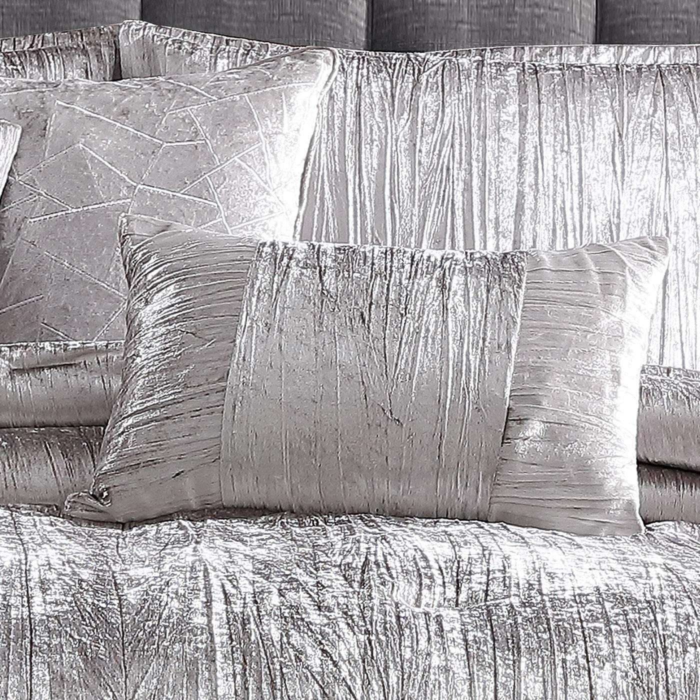 Riverbrook Home Turin 7-Piece King Comforter Set in Silver - Luxurious Bedding for Master Bedroom & Guest Room