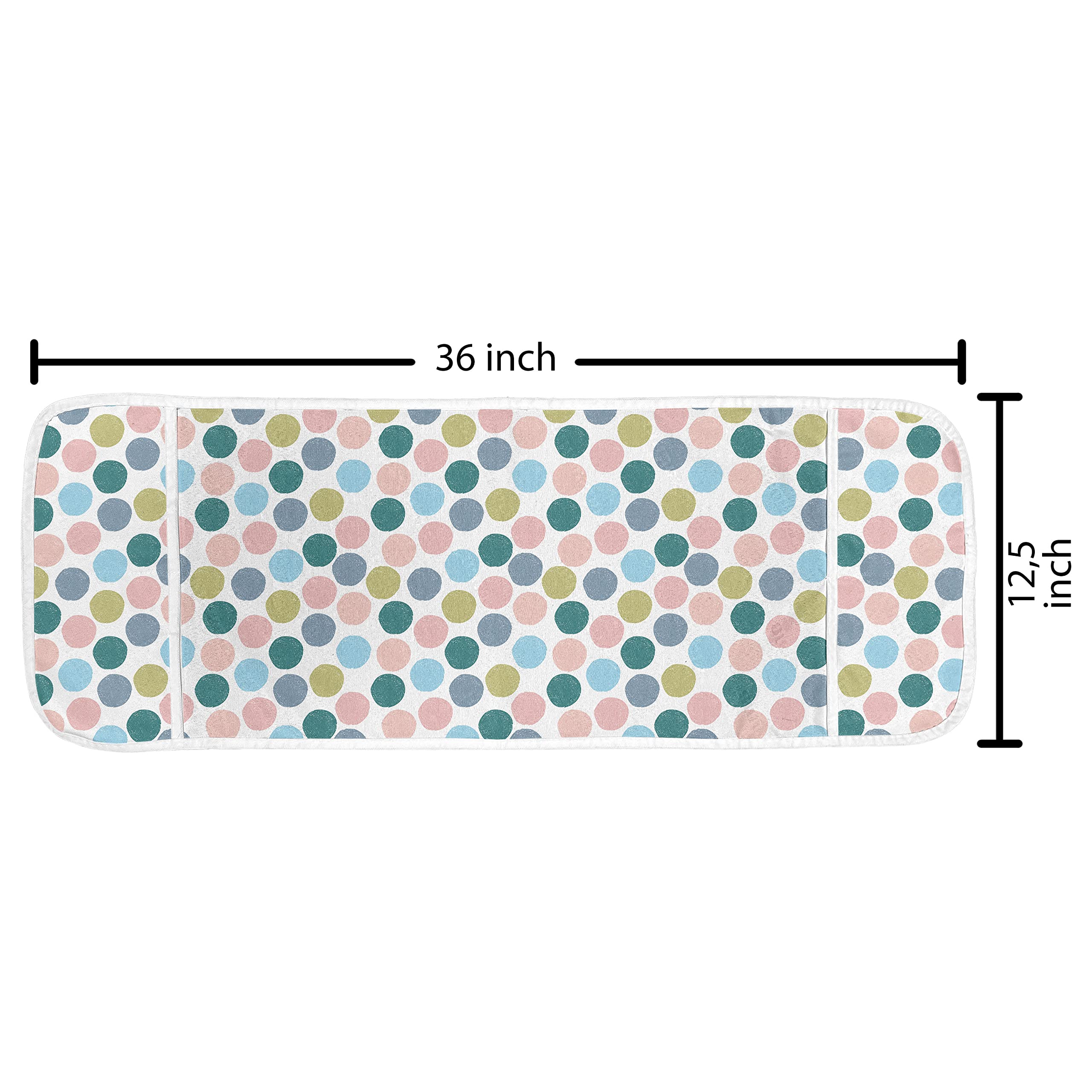 Ambesonne Abstract Microwave Oven Cover - Waterproof Kitchen Organizer with Pockets, Pastel Polka Dot Geometric Design, 36