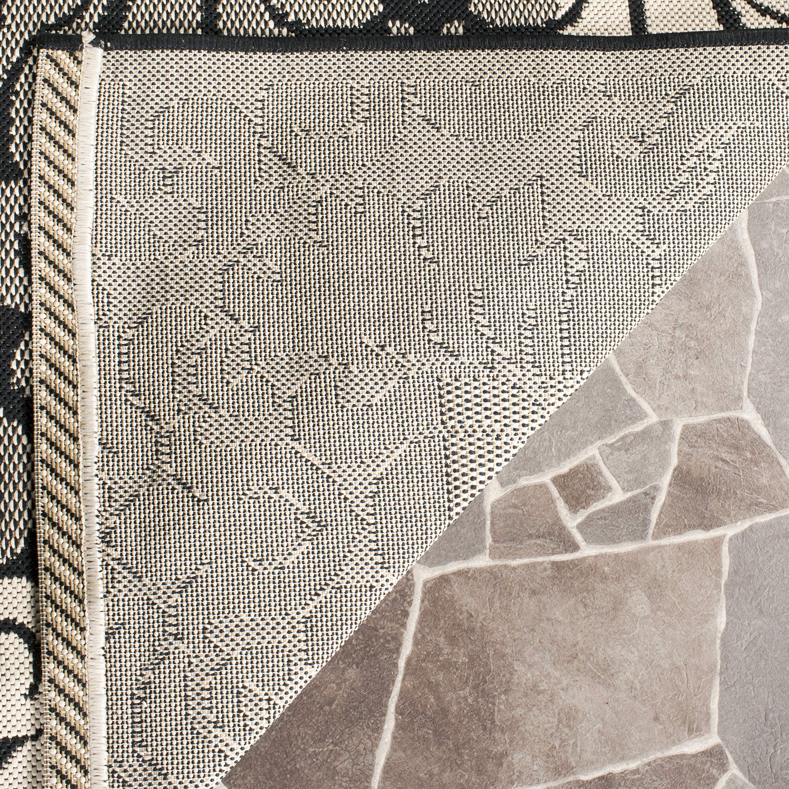 SAFAVIEH Courtyard Collection 9' x 12' Black & Sand Indoor Outdoor Area Rug - Non-Shedding, Washable, Easy Care - Perfect for Patio, Backyard, Mudroom, Living Room & Bedroom (CY2727-3908)