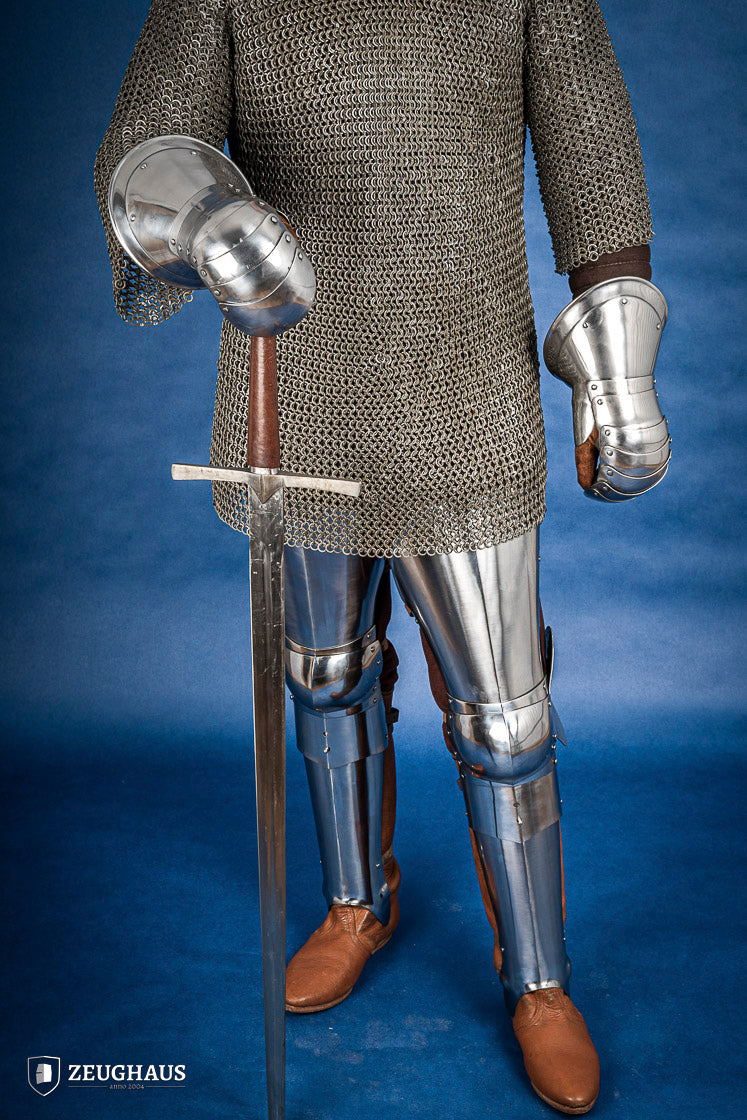 15th Century Mitten Gauntlets - 1.6mm Polished Steel Armor for Medieval Reenactment & LARP Battles