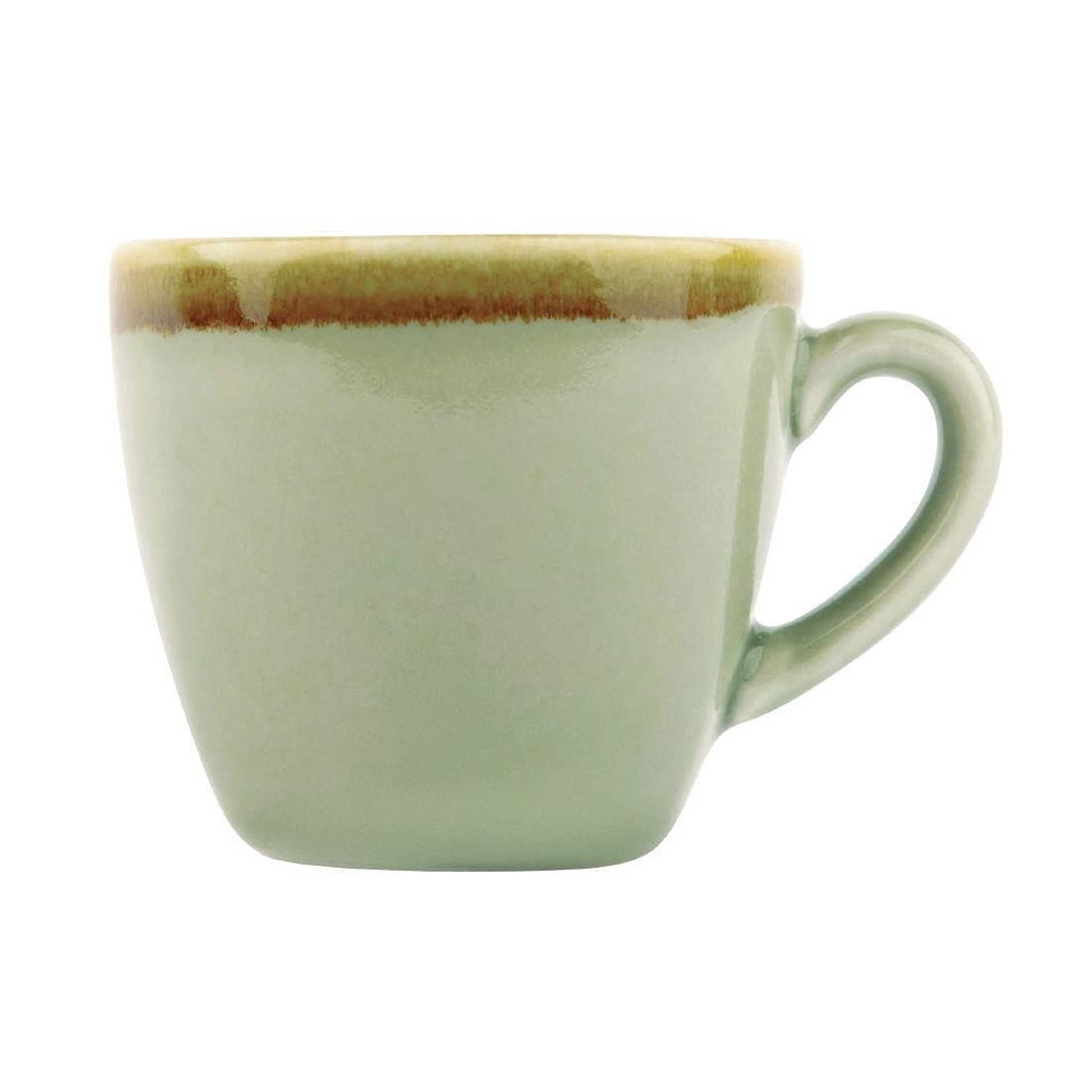 Premium Kiln Espresso Cup Set - 3oz (85ml) Ceramic Coffee & Tea Cups - 6pc Moss Green Tableware for Home, Café & Restaurant Use