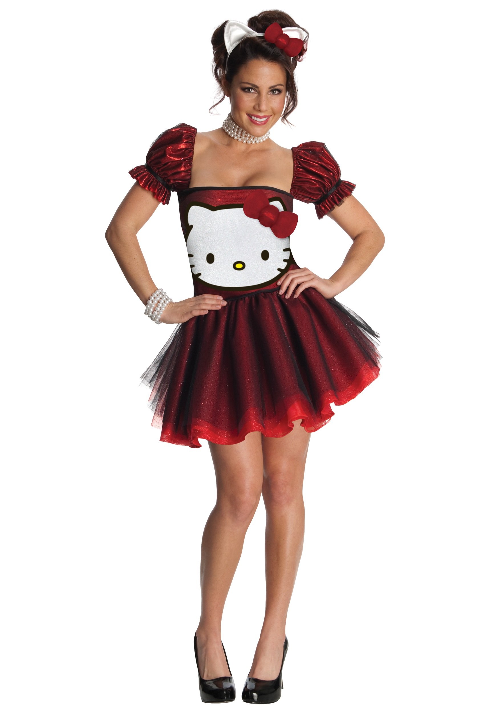 Hello Kitty Secret Wishes Sexy Red Costume for Women - Cute Kawaii Cosplay Outfit for Halloween, Party & Anime Conventions