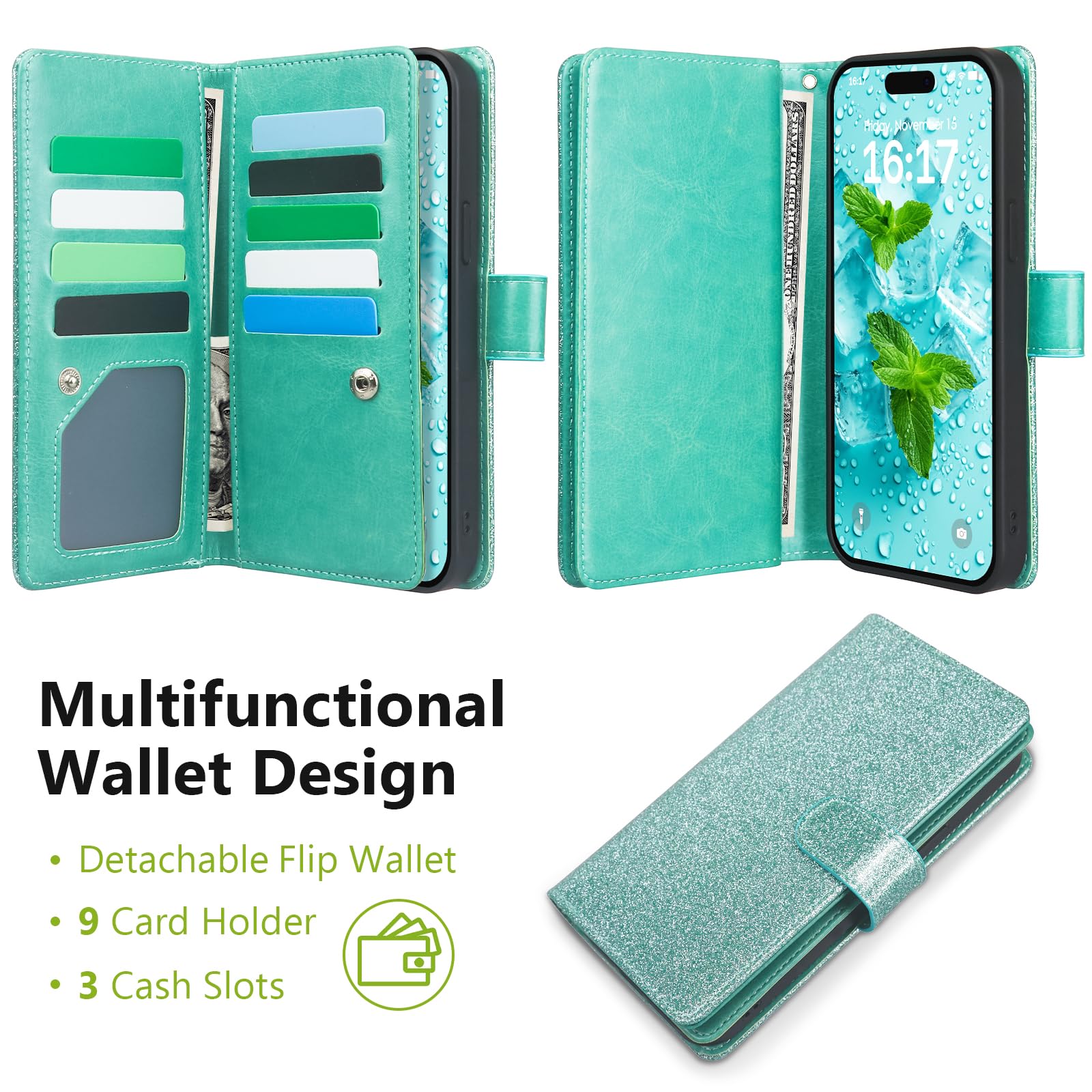 Premium Magnetic Detachable Wallet Case for iPhone 13 Pro Max (6.7