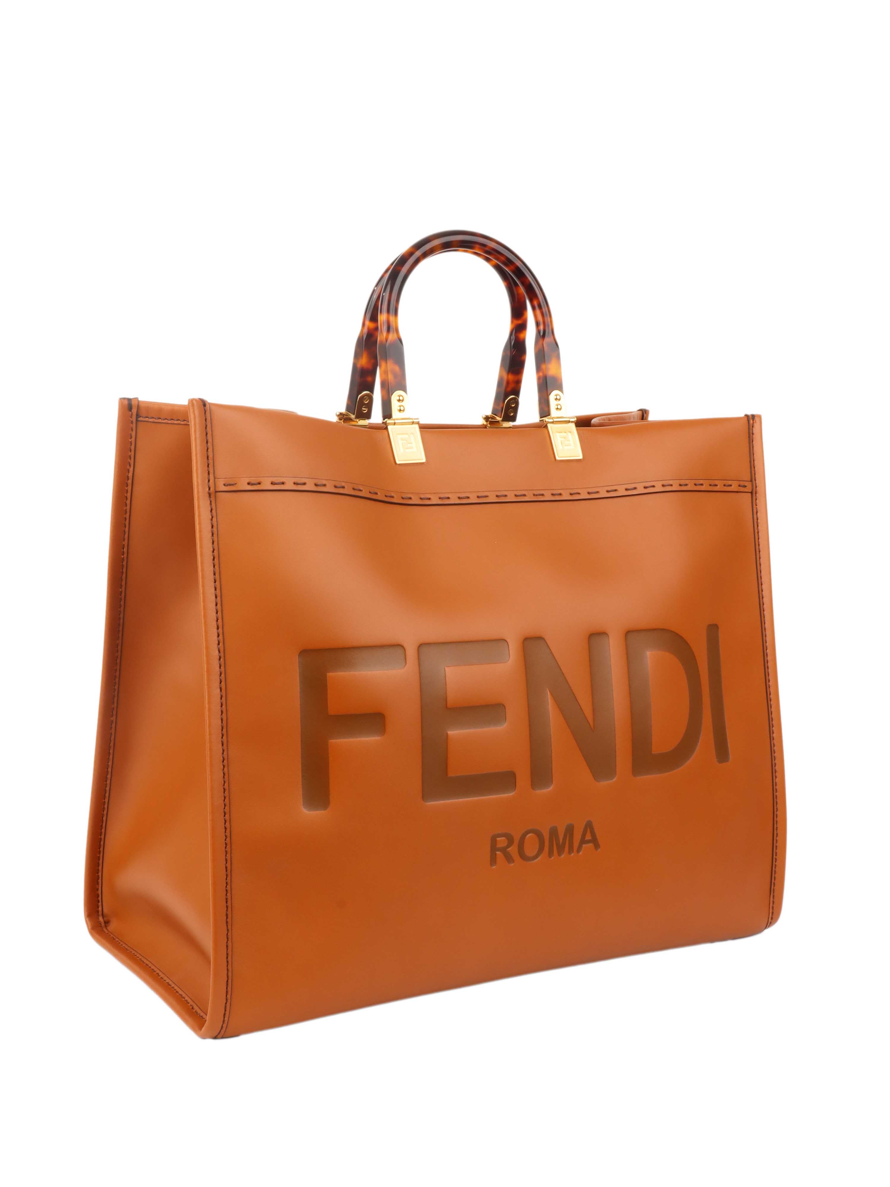 Fendi Large Sunshine Tote Bag in Tan Leather - Luxury Designer Handbag for Women, Perfect for Work, Travel & Everyday Use