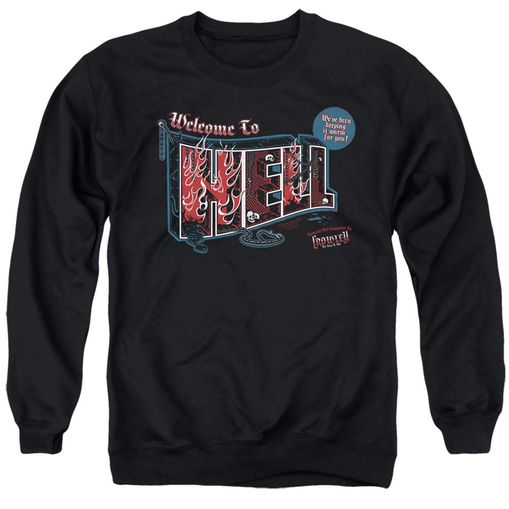 Supernatural TV Show Welcome to Hell Black Pullover Sweatshirt | A&E Designs | Cozy Casual Wear for Fans, Halloween Costumes & Gift Ideas