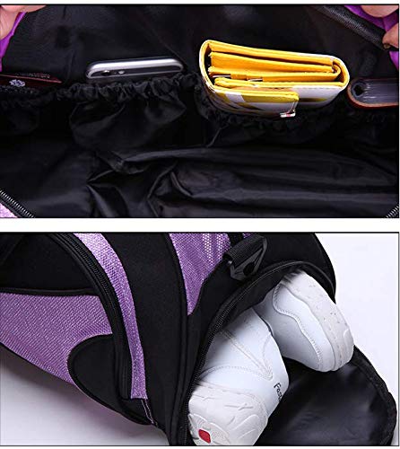WENDYWU Girls & Women Ballet Dance Duffel Bag - Gym Sports Travel Shoulder Crossbody Carry On Bag for Dance Class, Workout & Travel
