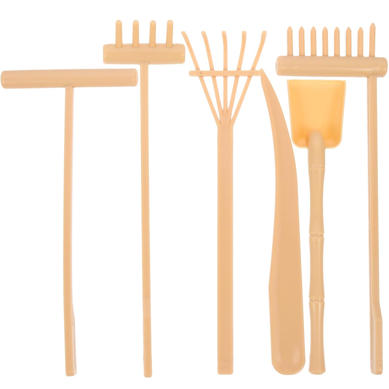 6Pcs Mini Zen Garden Tools Set - Bamboo Rake, Holder, Brush & Spoon for DIY Rock & Sand Tray | Perfect for Meditation, Office Desk Decor & Stress Relief Gifts for Men & Women