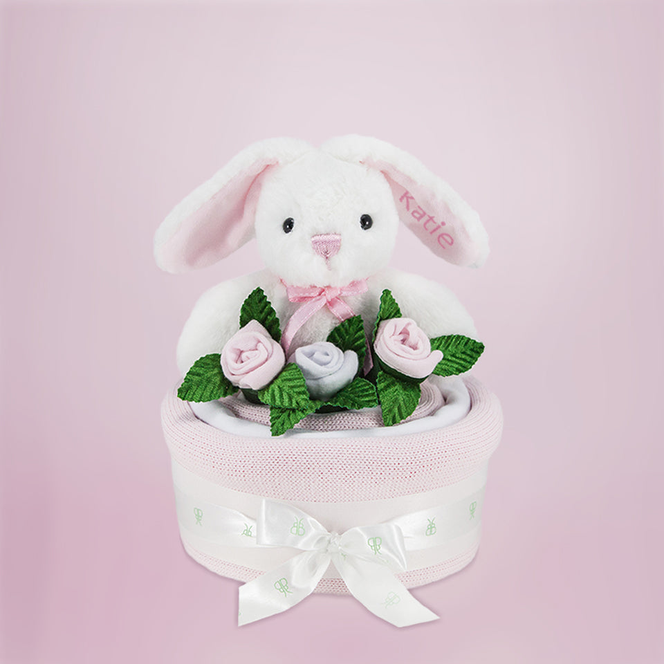 Personalized Pink Bunny Baby Blanket - Soft & Cute Plush Throw for Newborns, Infants & Toddlers - Perfect for Nursery, Baby Shower Gifts & Photo Props