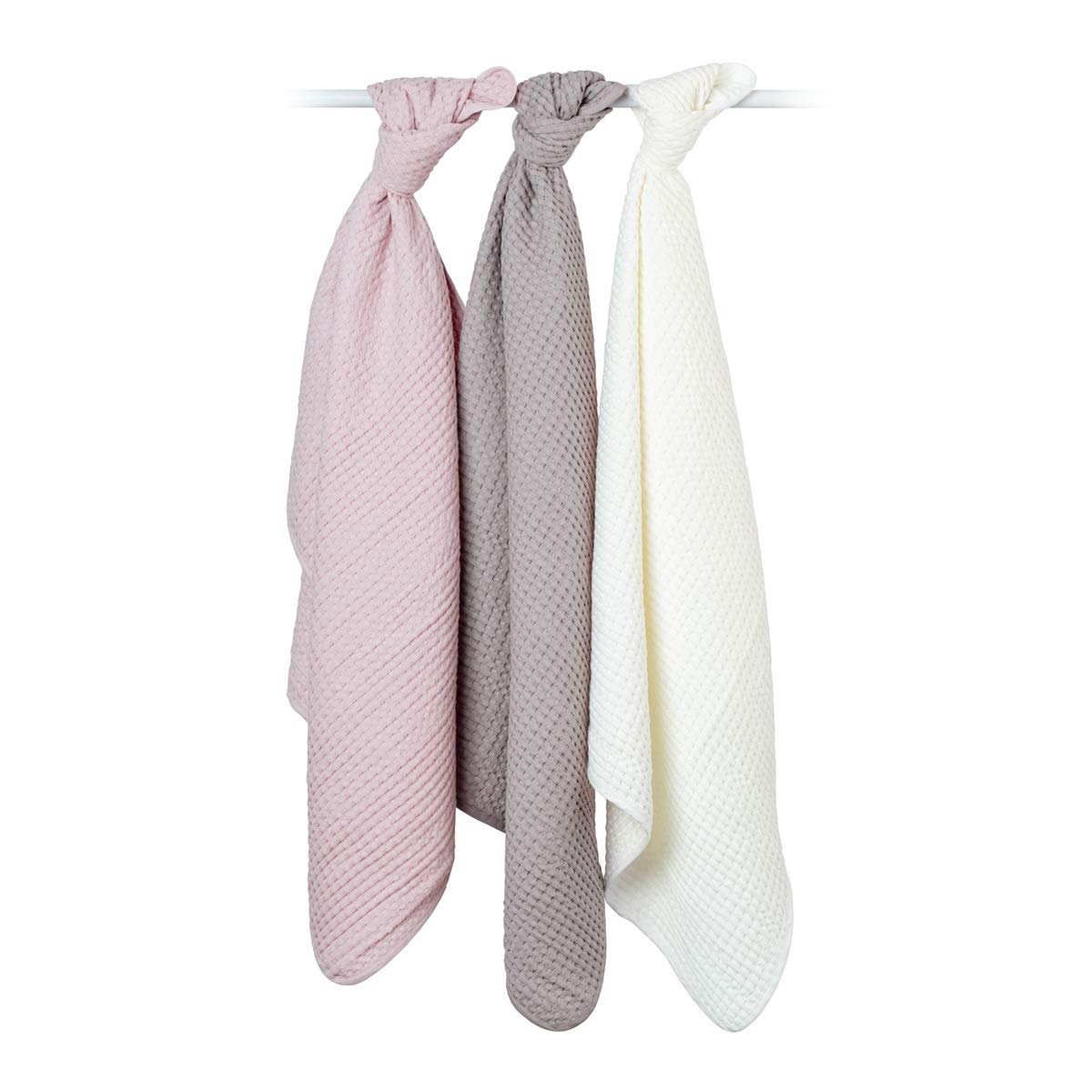 Lulujo Soft Cotton Baby Blanket - Waffle Weave Blanket for Newborns & Infants - Breathable & Cozy Vanilla Blanket - Perfect for Nursery, Swaddling & Stroller Use