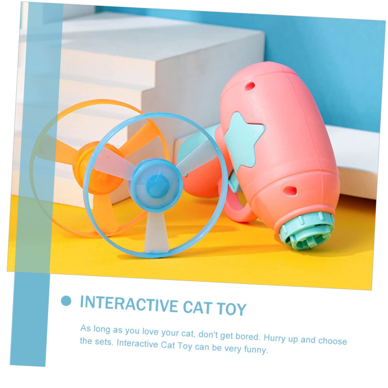 Balacoo 4-Pack Funny Cat Launcher Toy - Interactive Flying Saucer Disc for Kittens & Cats - Outdoor Play & Training - Perfect for Backyard Fun, Exercise & Bonding with Your Pet