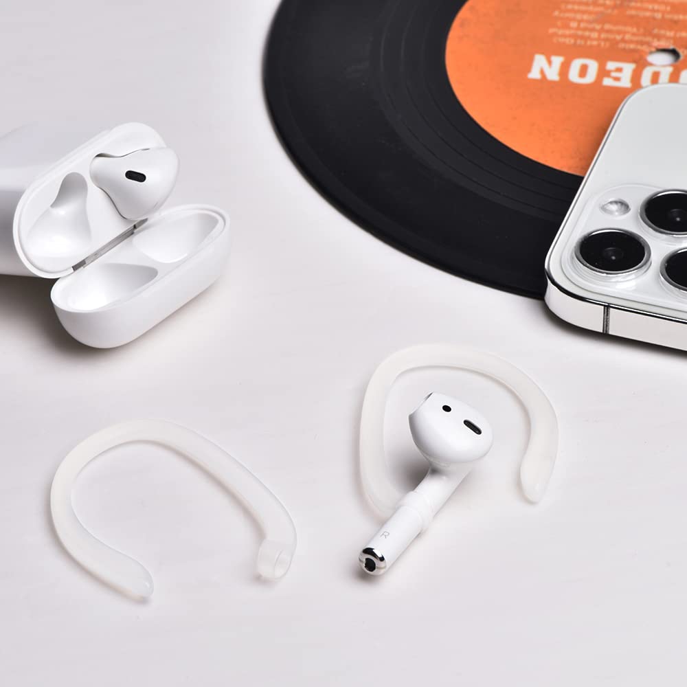 ICARER Anti-Slip Ear Hooks for AirPods 1/2/3/Pro - Secure Fit Sports Ear Hooks for Apple AirPods - Transparent Design - Perfect for Running, Gym Workouts & Outdoor Activities
