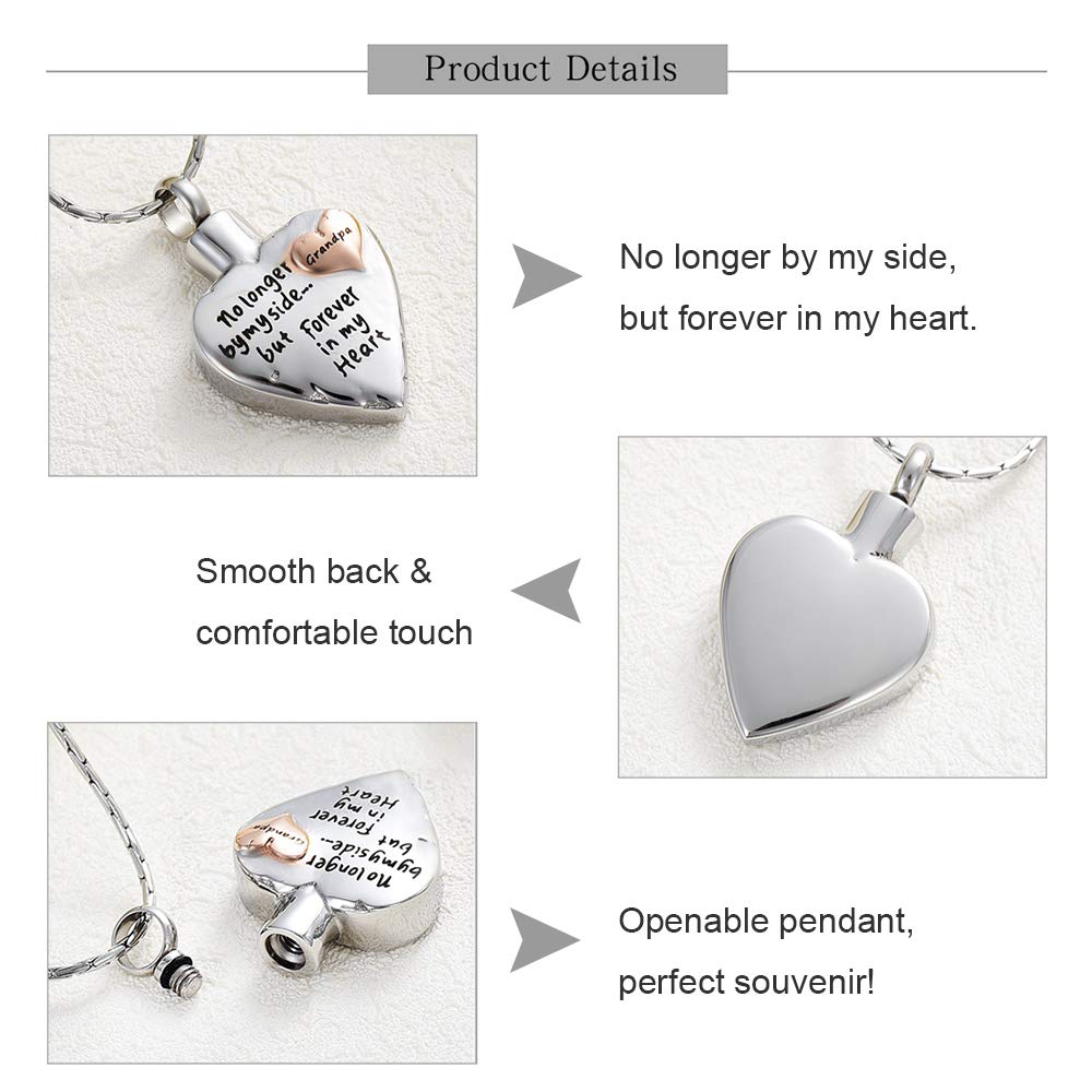 Heart Shape Cremation Jewelry for Ashes - Memorial Urn Necklace Keepsake for Women, Perfect for Remembering Loved Ones