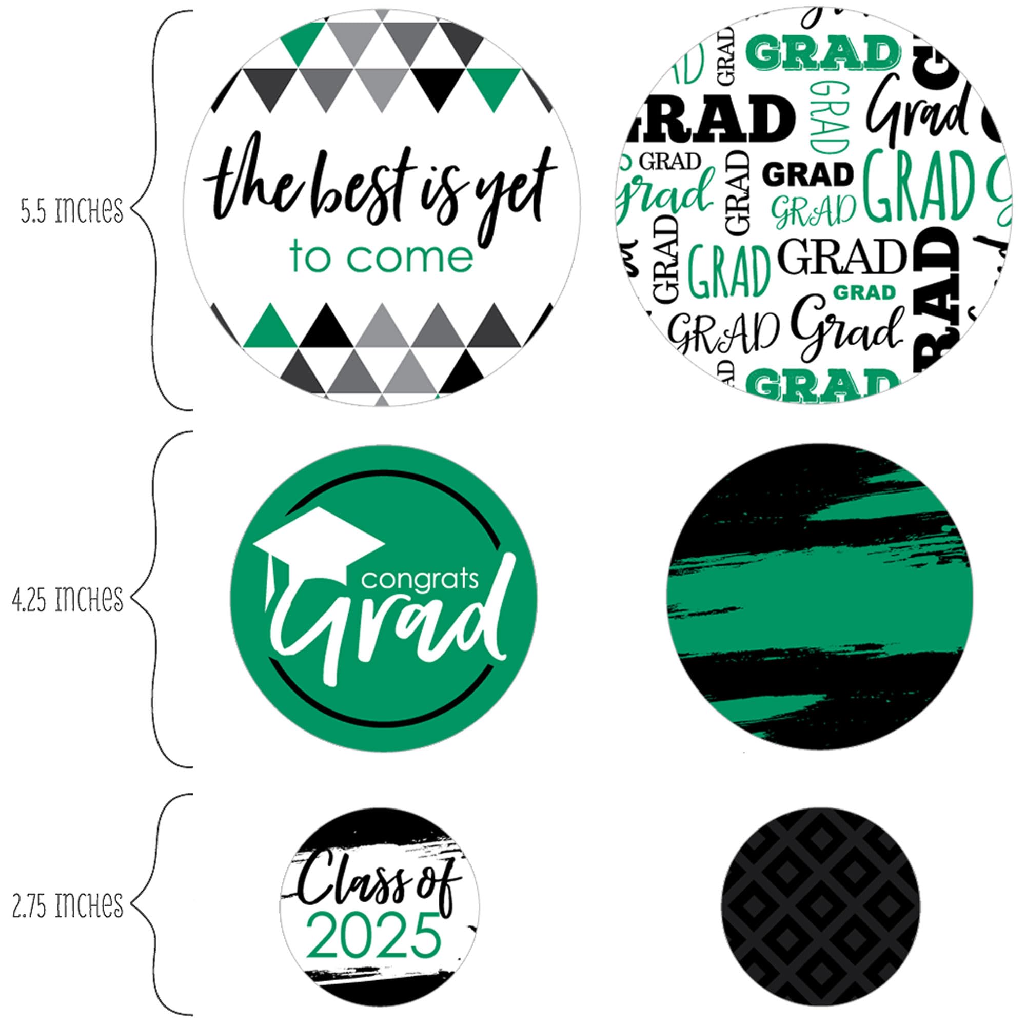 Big Dot of Happiness 2025 Green Graduation Party Giant Circle Confetti - 27-Pack Large Eco-Friendly Confetti for Graduation Decorations, Party Supplies & Photo Backdrops - Perfect for Graduation Ceremonies, School Events & Celebration Decor