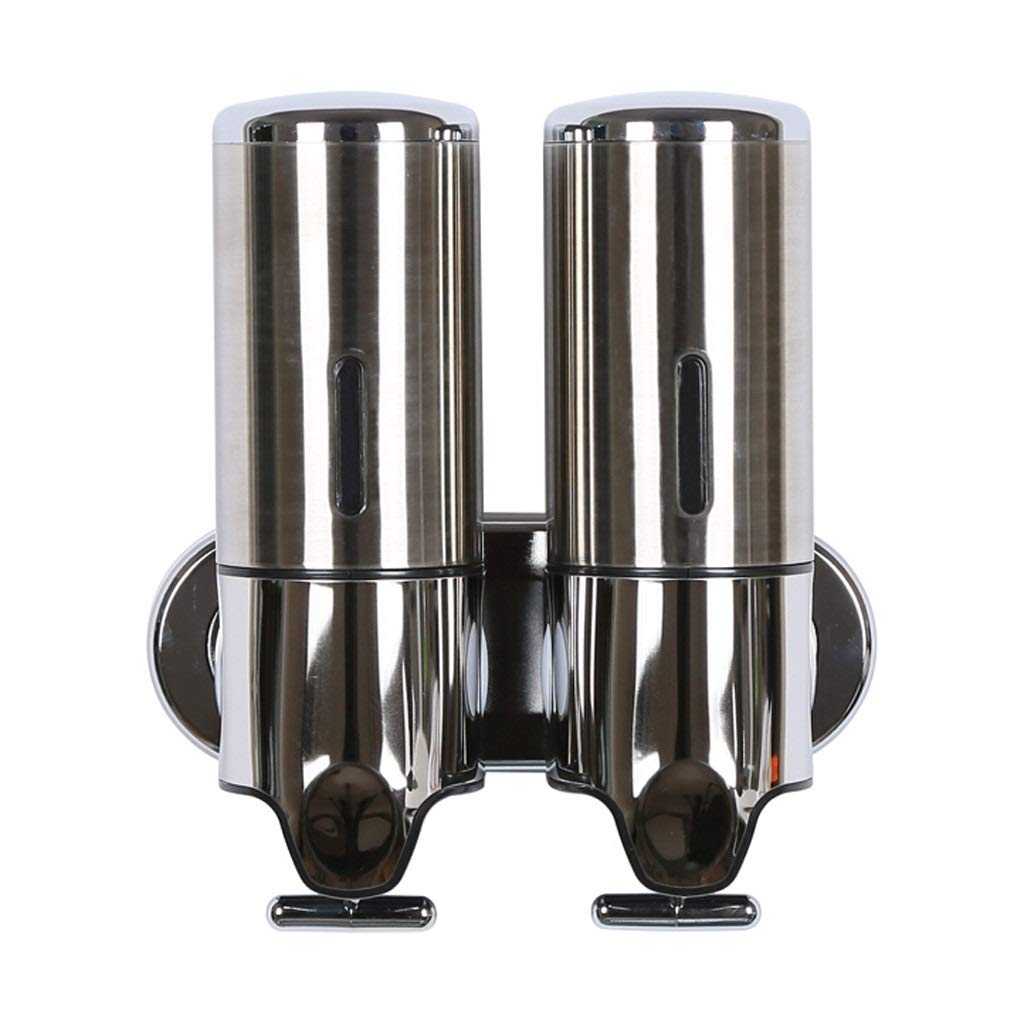 OUMIFA Double-Head Wall Mounted Stainless Steel Soap Dispenser - Touchless Hand Sanitizer Bottle for Bathroom Countertop & Kitchen Sink | Modern Automatic Soap Dispenser for Home, Office, and Public Restrooms