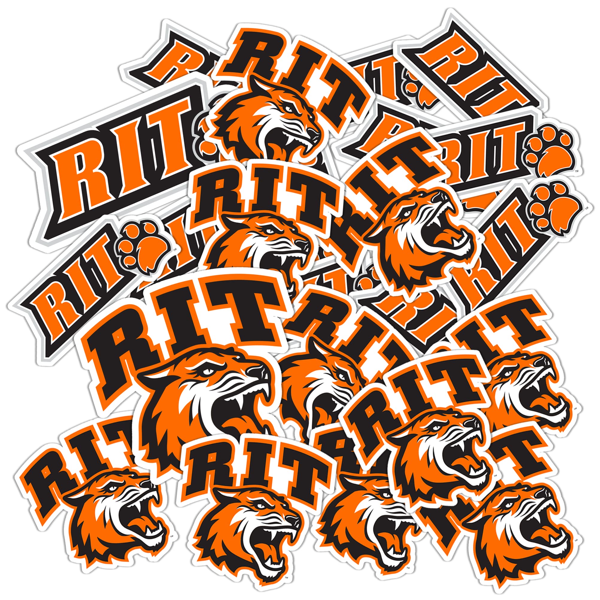 RIT Tigers Vinyl Decal Stickers - Desert Cactus Design for Laptop, Water Bottle, Car & Scrapbook - Rochester Institute of Technology (RIT) School Spirit Decals - Perfect for College Students & Alumni