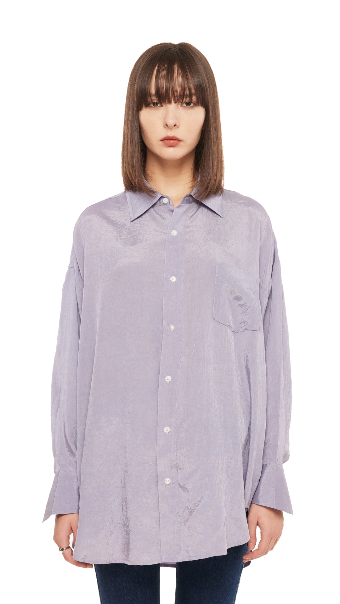 Stylish Oversized Acetate Shirt for Women - Trendy Loose Fit Button Down Blouse - Perfect for Casual Outings, Office Wear & Layering Outfits