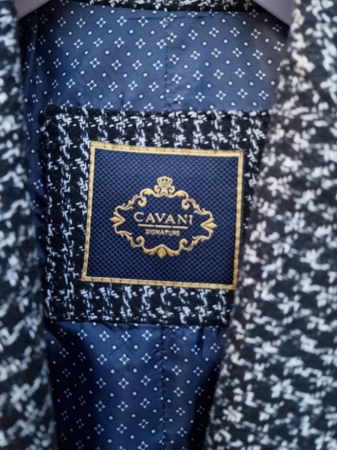 Cavani Signature Black and White Houndstooth Overcoat for Women | Classic Wool Blend Winter Coat | Perfect for Office, Parties & Formal Events
