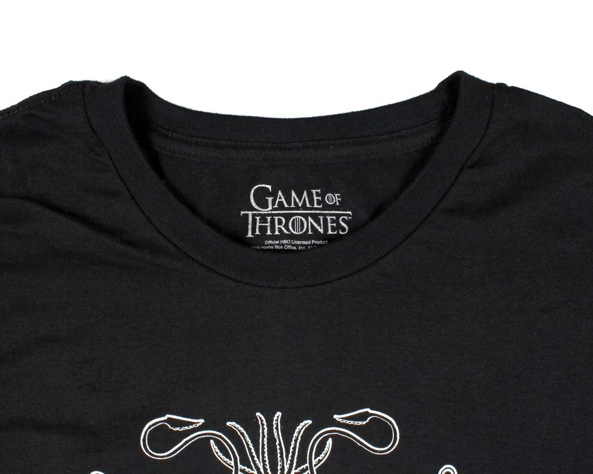 Game of Thrones T-Shirt for Men - Four Houses Crossed Swords Graphic Tee (Large, Black) | Official GOT Merchandise for Fans & Collectors | Perfect for Cosplay, Conventions & Everyday Wear