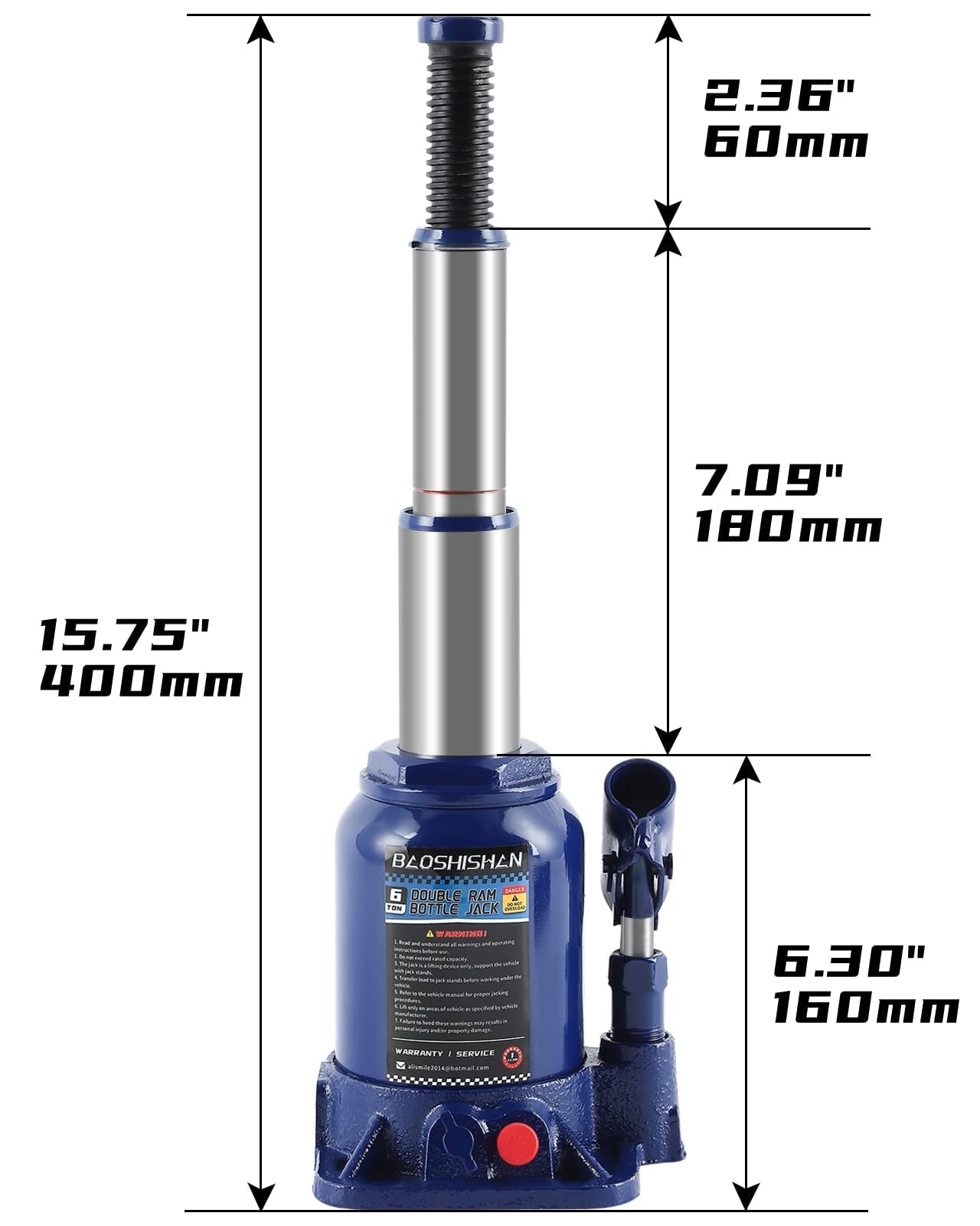 BAOSHISHAN 3 Ton & 6 Ton Hydraulic Bottle Jack Set - Heavy Duty Car Lift Jack for Vehicle Repair, Tire Change, and Auto Maintenance - Perfect for Home Garage, Auto Shops, and Emergency Roadside Use
