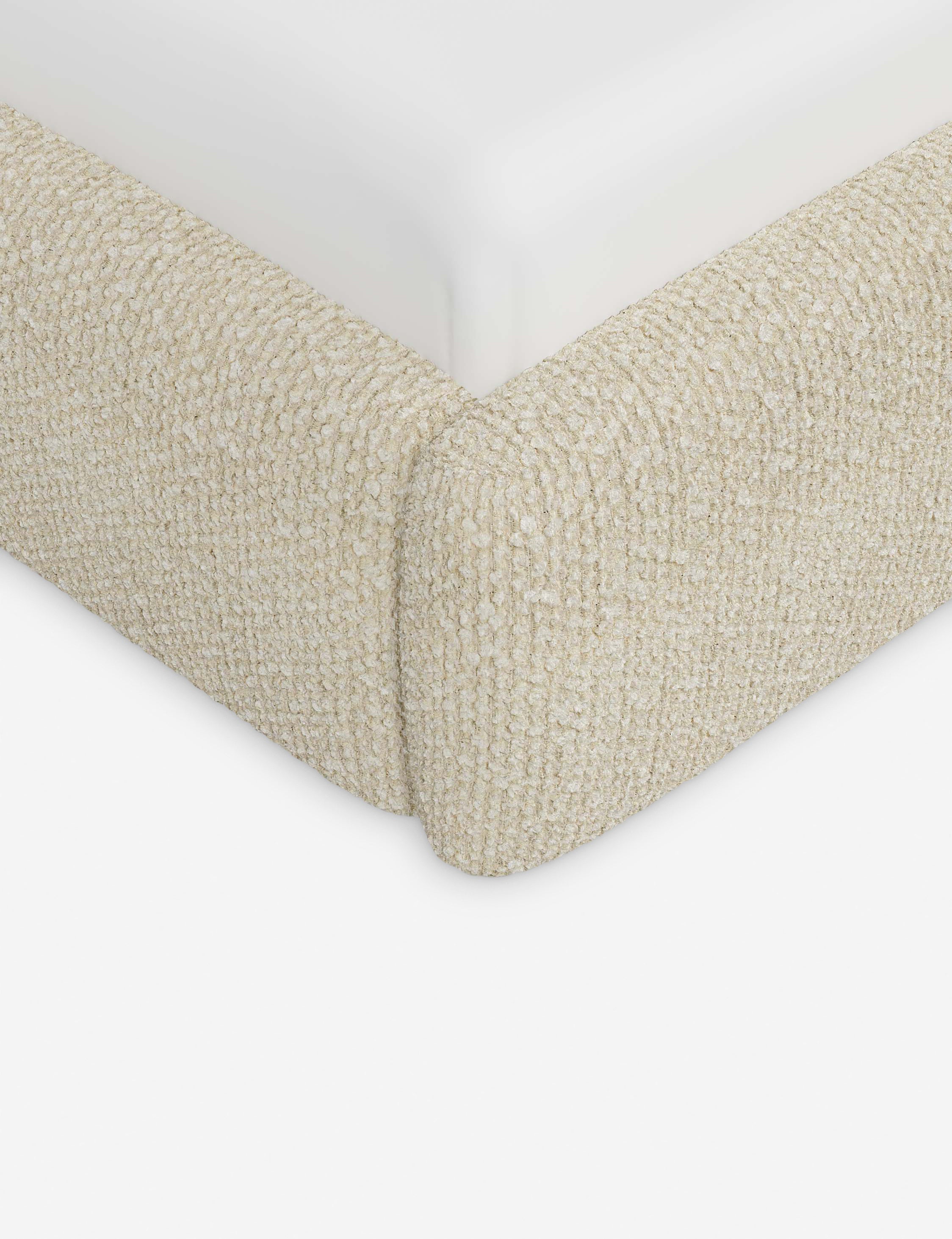 Sarah Sherman Samuel Gladys Extended Headboard Platform Bed - Modern Wooden Bed Frame with Upholstered Headboard for Bedroom, Guest Room, or Master Suite