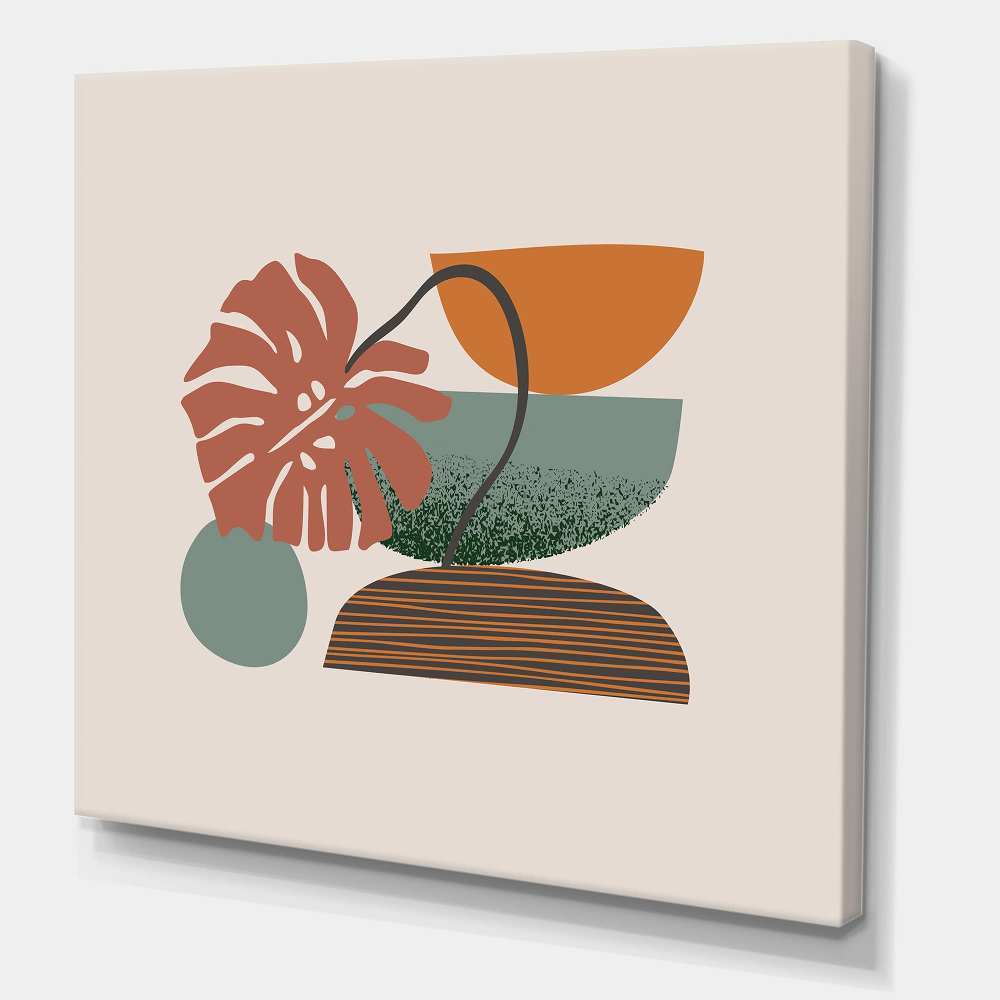 DesignQ Colorful Geometric Abstract Art Canvas Wall Decor - Modern Handmade Painting for Living Room, Bedroom & Office