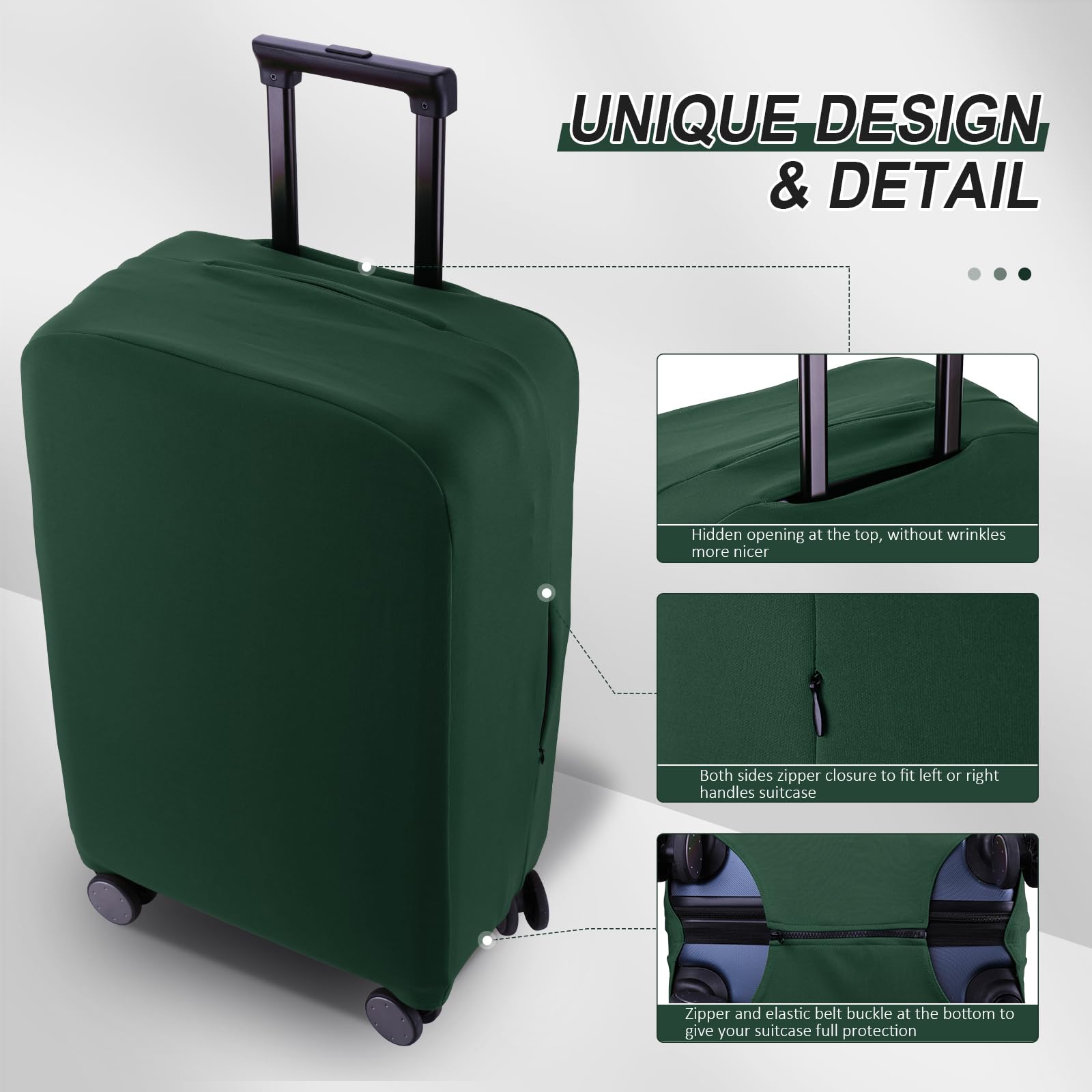 **Scratch-Resistant Travel Luggage Cover - Fits 19-31 Inch Suitcases (Avocado Green, S for 19-21 Inch) - Suitcase Protector for Airplane, Train & Vacation Travel**
