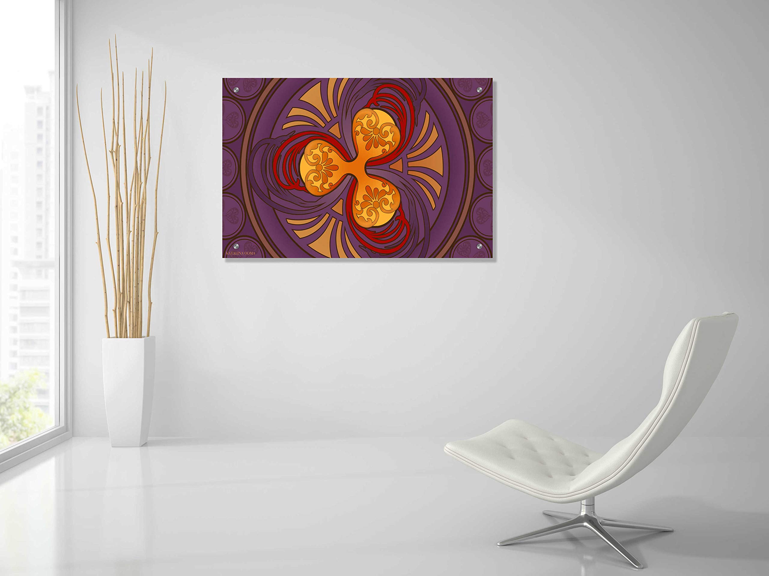 Epic Art Nouveau Ripple Crypto Wall Art by Katalina - 36x24 Inch Acrylic Glass Painting - Modern Home & Office Decor for Living Room, Bedroom, or Gallery Display