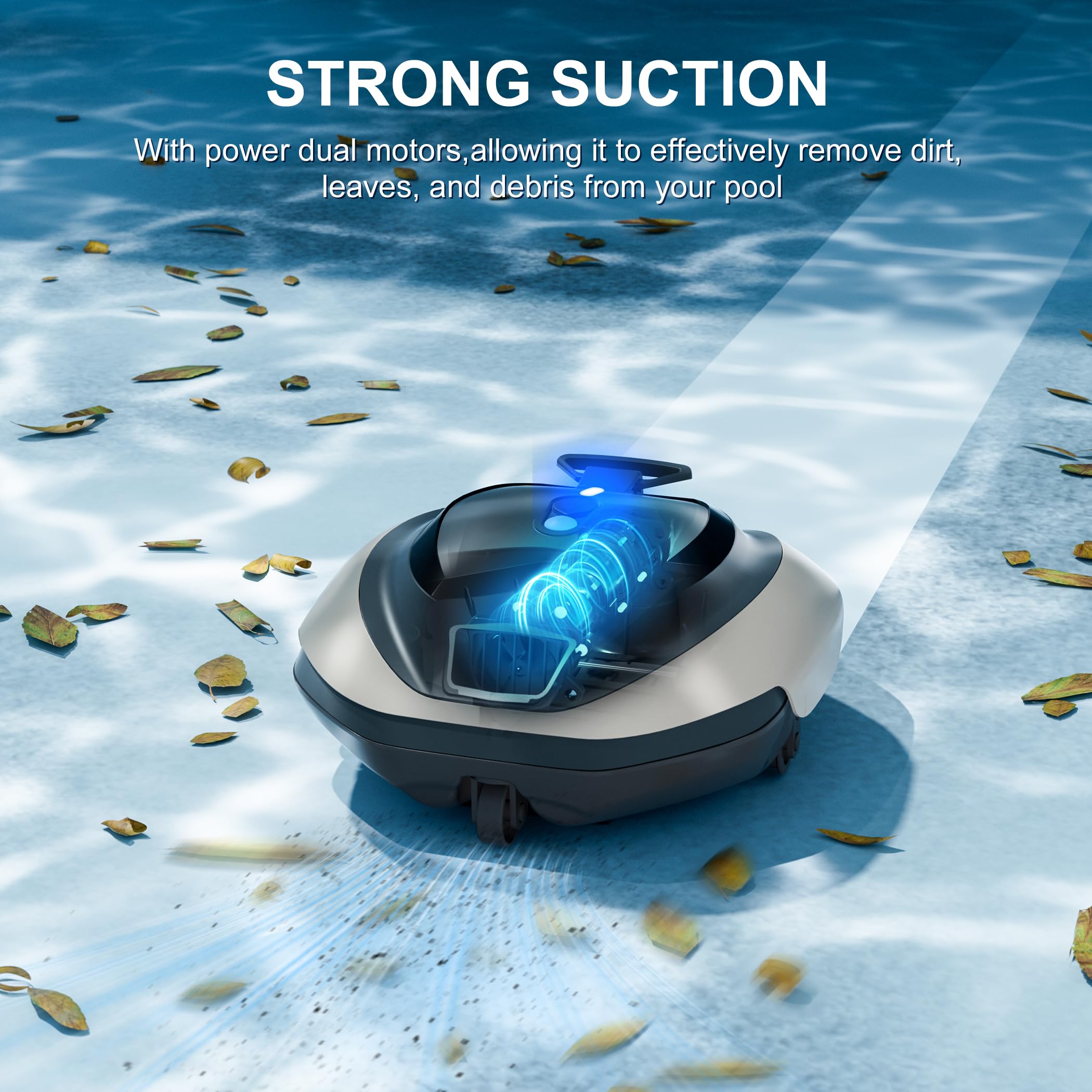 Best Cordless Robotic Pool Cleaner for Above Ground Pools - Powerful Suction & DirtLock Tech, 90 Min Runtime, Covers 850 Sq.Ft, Self-Parking - Perfect for Weekly Pool Maintenance & Seasonal Cleaning