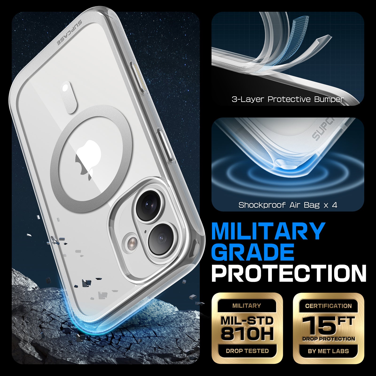 iPhone 16 6.1 Inch Clear MagSafe Case with Camera Control Button | Unicorn Beetle MAG Slim Protective Cover | Shockproof & Scratch Resistant | Perfect for Outdoor Adventures & Daily Use