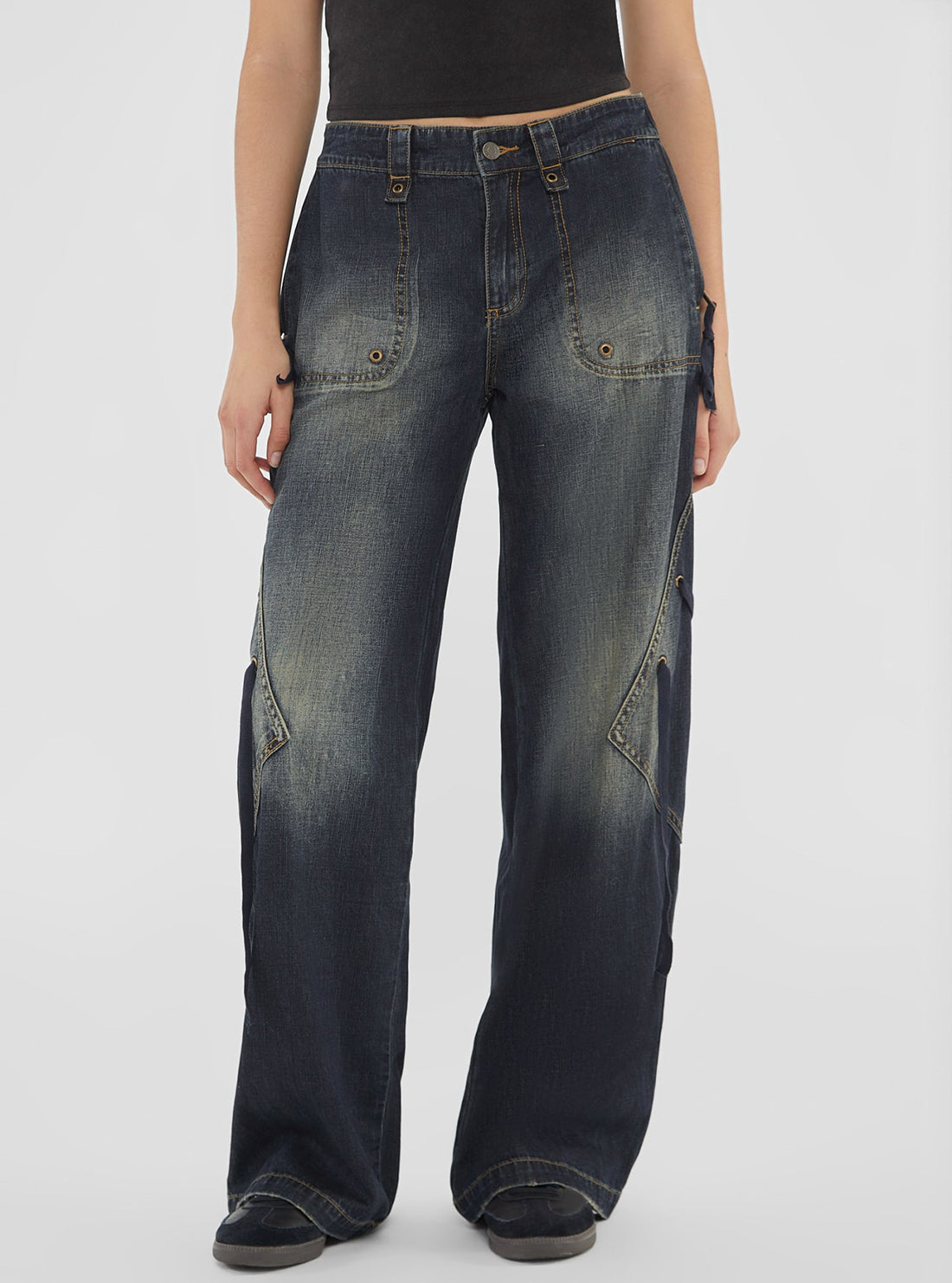 Guess Originals Grey Cargo Denim Jeans for Men - Stretch Comfort Fit Casual Pants | Perfect for Streetwear, Work & Everyday Fashion