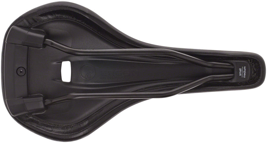 Ergon SM Comp Saddle Steel Stealth Bike Saddle - Medium/Large Size, Synthetic Cut-Out Design for Men - Perfect for Road Cycling, Mountain Biking & Long-Distance Rides