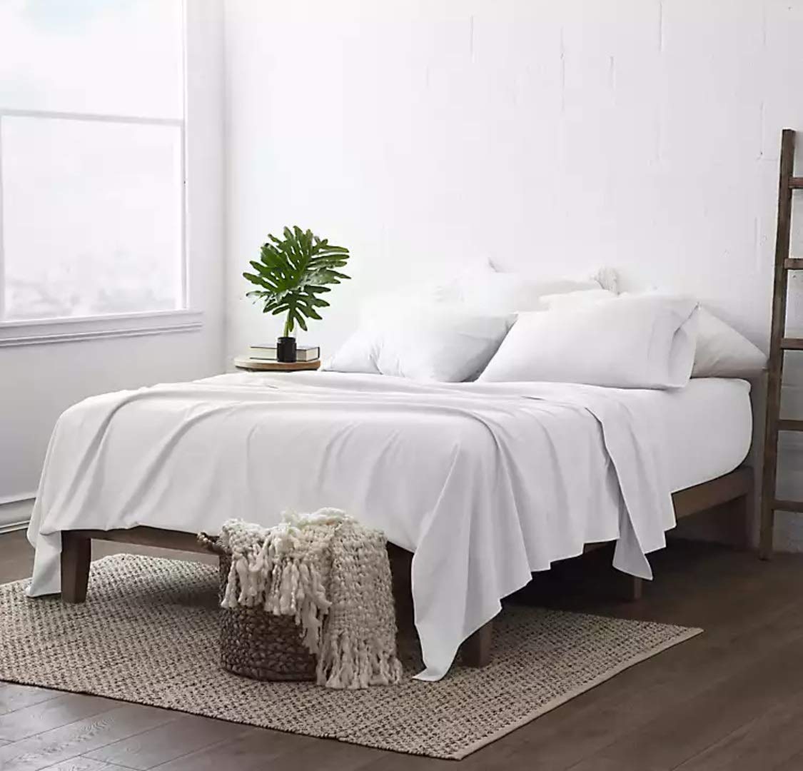 100% Organic Cotton Sheets King Size - 4 PC Set, 1000-Thread-Count Luxury Sateen Weave, Breathable & Eco-Friendly Bedding for 8