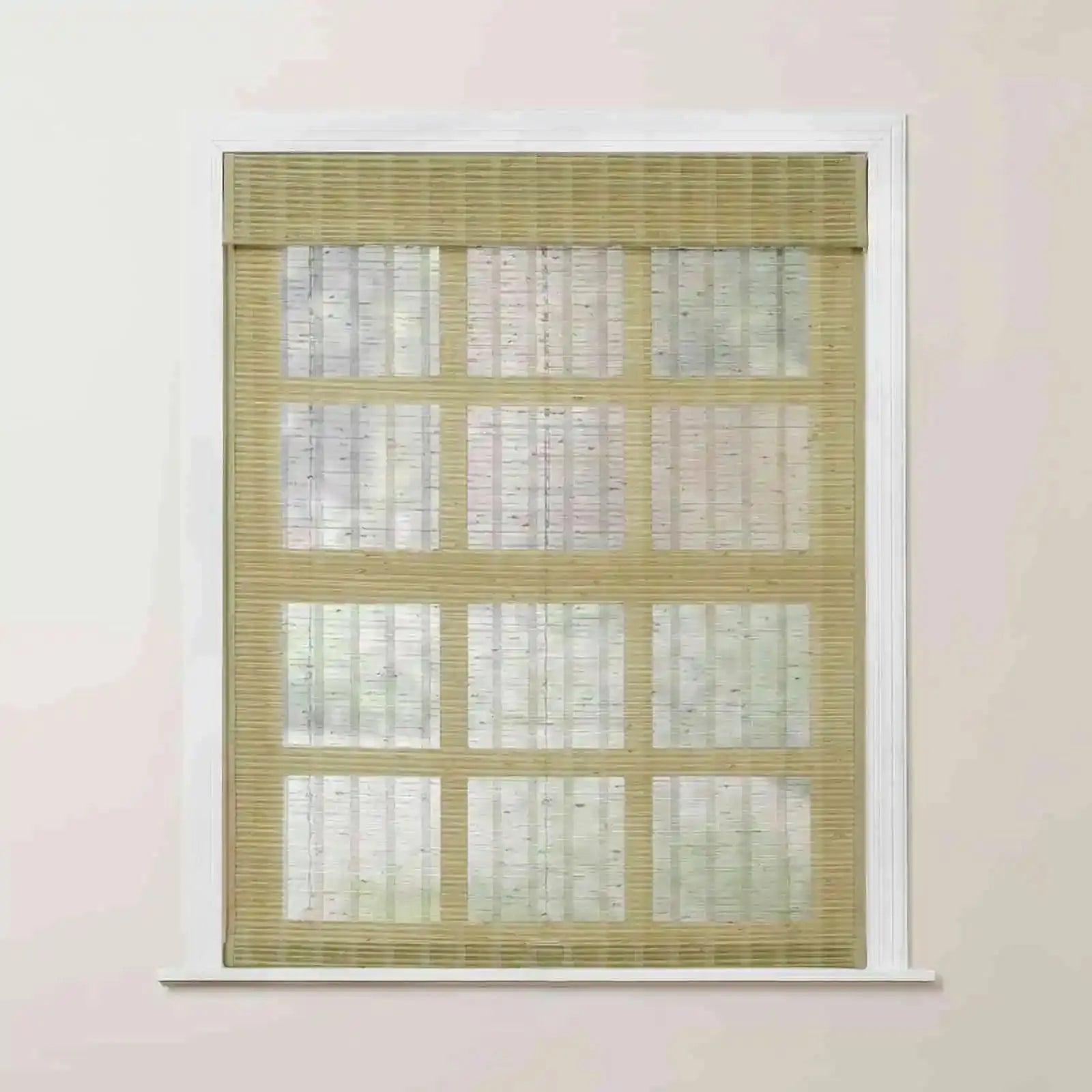 Rae Natural Ramie Bamboo Woven Shades - Series P | Eco-Friendly Window Coverings for Living Room, Bedroom & Patio | Light Filtering & UV Protection