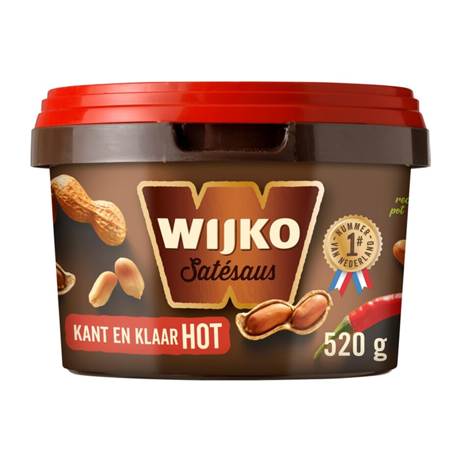Wijko Satesaus - Authentic Indonesian Peanut Sauce from Holland (525g) | Sharp & Ready-to-Use Satay Sauce for Chicken, Meat & Asian Dishes | Dutch Imported Peanut Butter Sauce | Perfect for BBQ, Stir Fry & Dipping | Set of 3 Holland-Box by Vriens