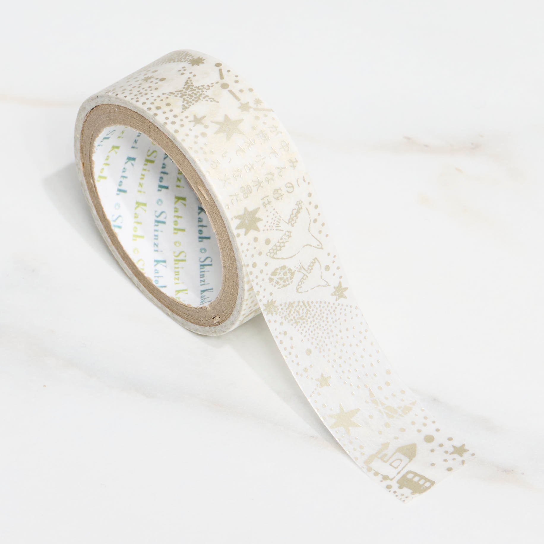 Shinzi Katoh Masking Tape - Miyazawa Kenji Series Silhouette & Seal Design | Decorative Washi Tape for Scrapbooking, Journaling, Gift Wrapping & DIY Crafts