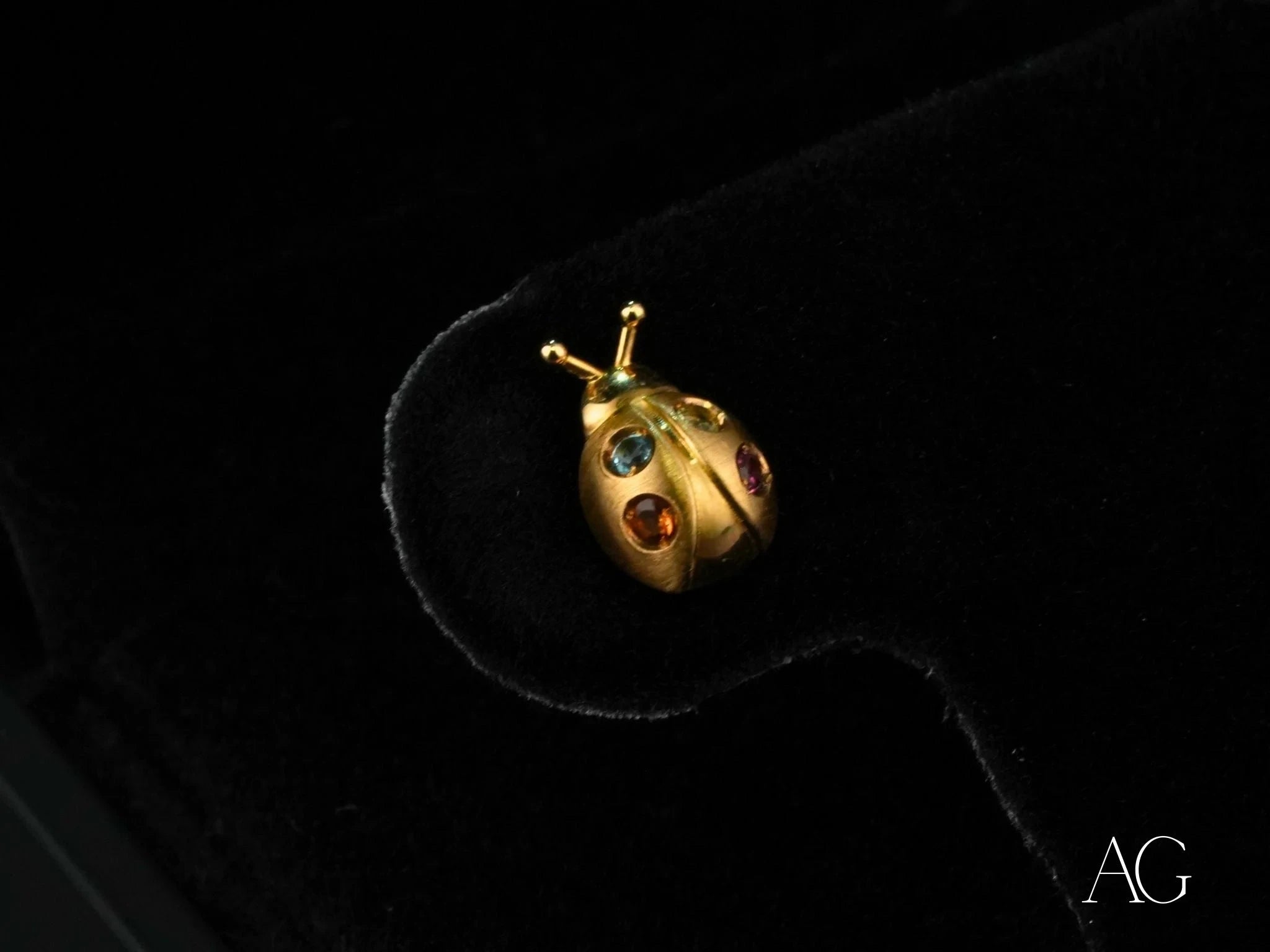 Sparkling Ladybug Stud Earrings with Colorful CZ Stones - Perfect for Spring Outfits & Garden Party Accessories