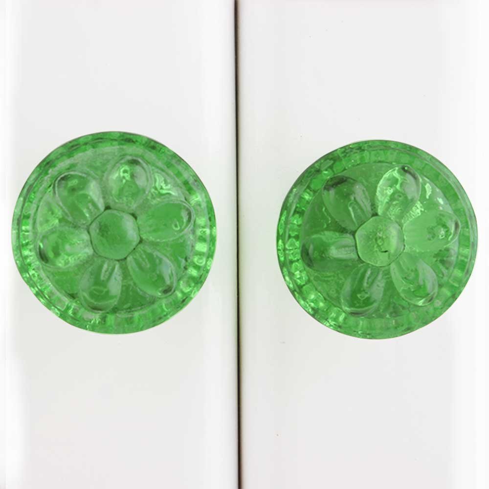 IndianShelf 14-Pack Green Glass Cabinet Knobs - Vintage Style Drawer Pulls for Kitchen Cabinets, Dressers & Furniture Hardware | Decorative Home Upgrade for Bedroom, Bathroom & Office