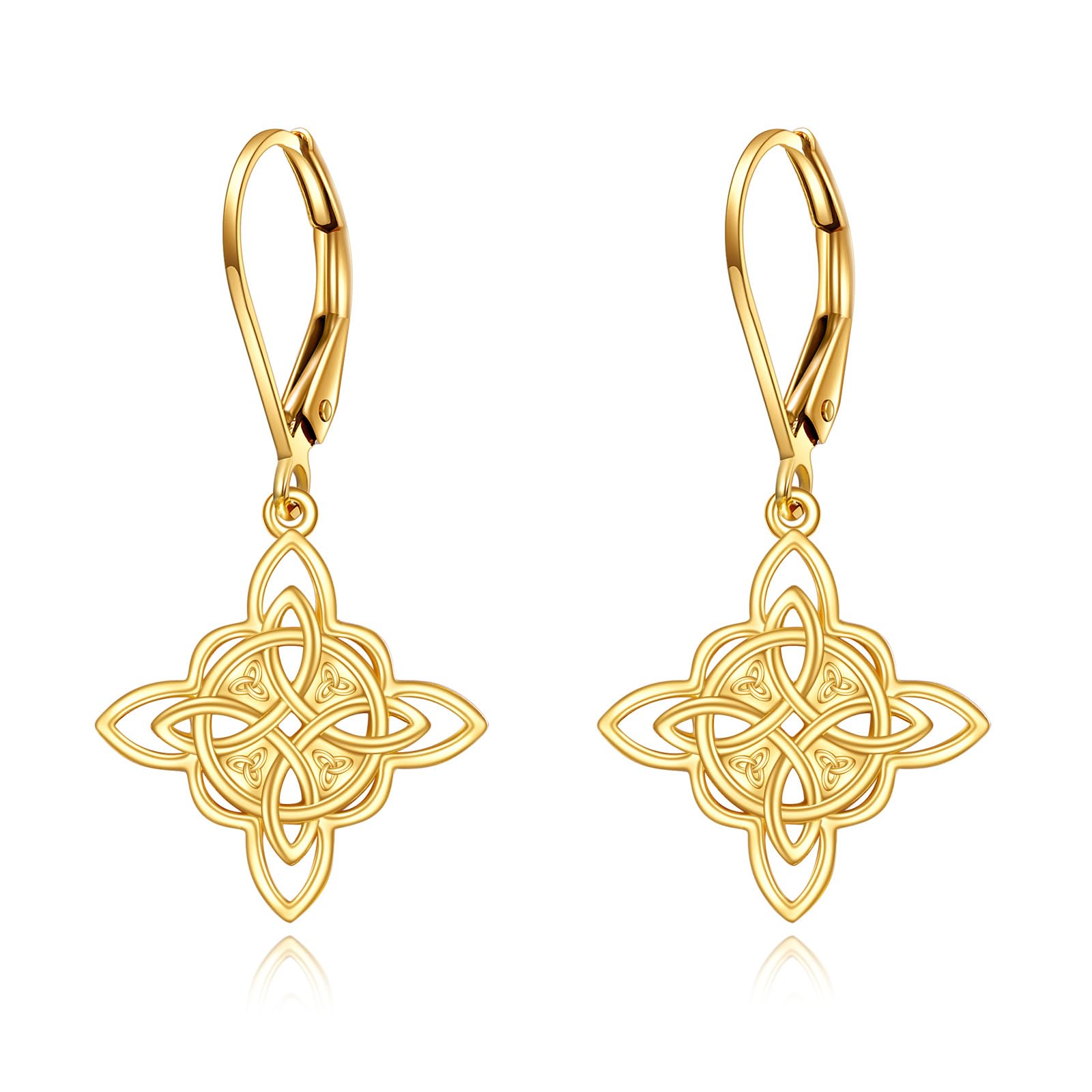 14k Gold Celtic Knot Earrings for Women - Irish Knot Stud Jewelry, Elegant Fine Gold Earrings, Perfect Christmas Gift for Her | Ideal for Weddings, Parties & Everyday Wear