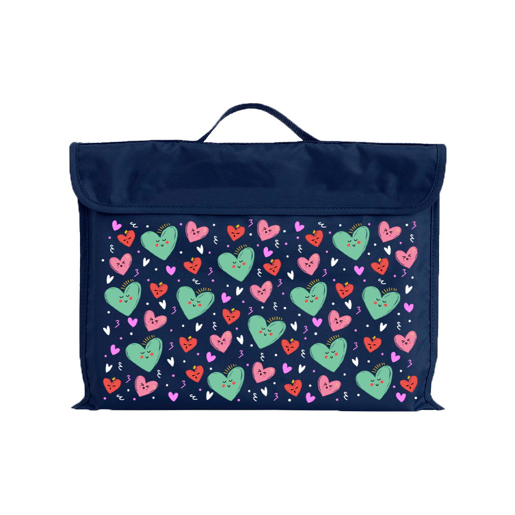 Sweet Hearts Eco-Friendly Reusable Library Book Bag - Perfect for School, Shopping & Groceries