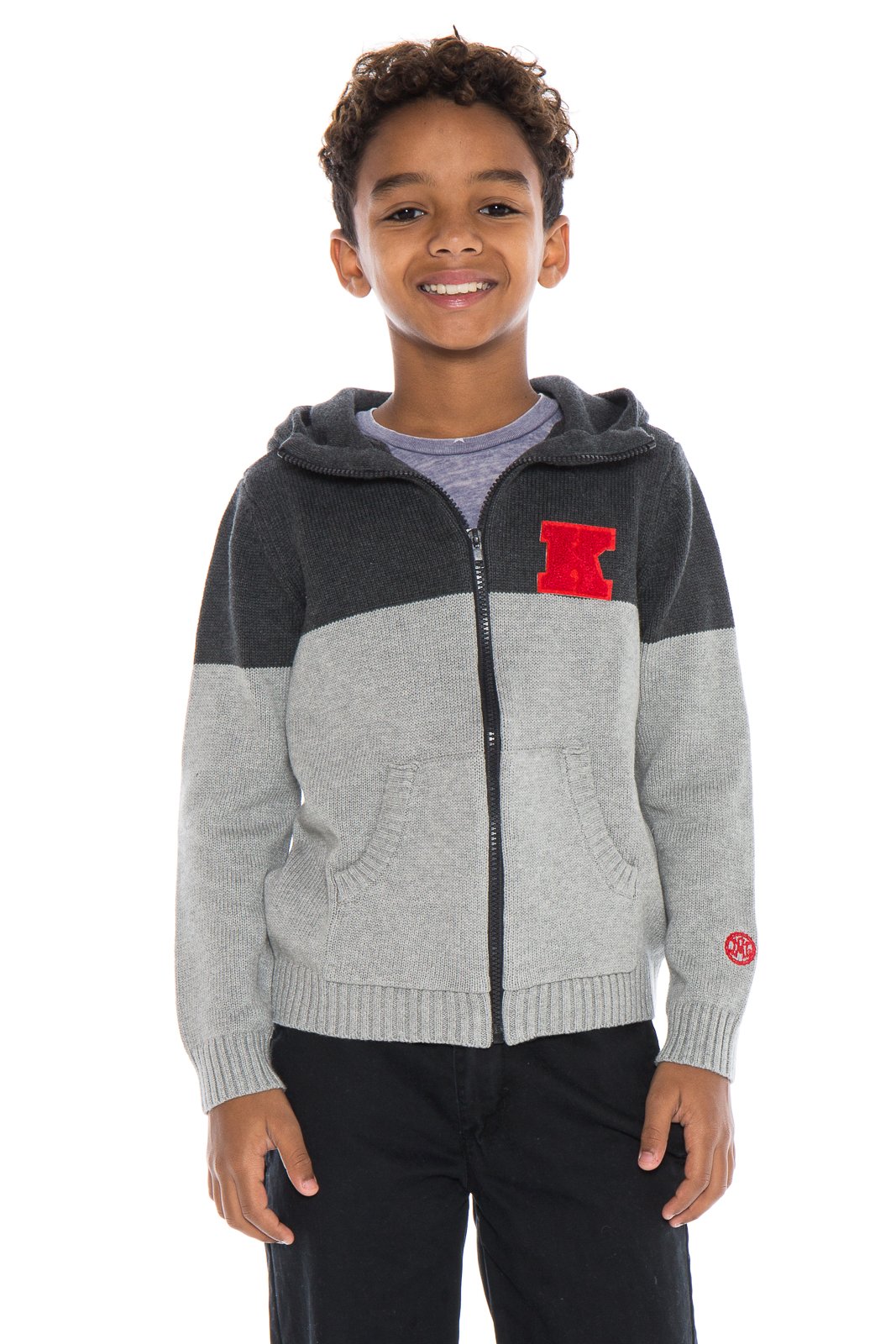 Alma Mater NCAA Boys Color Block Cardigan Sweater - Preppy School Style Pullover for College Fans & Game Day Outfits