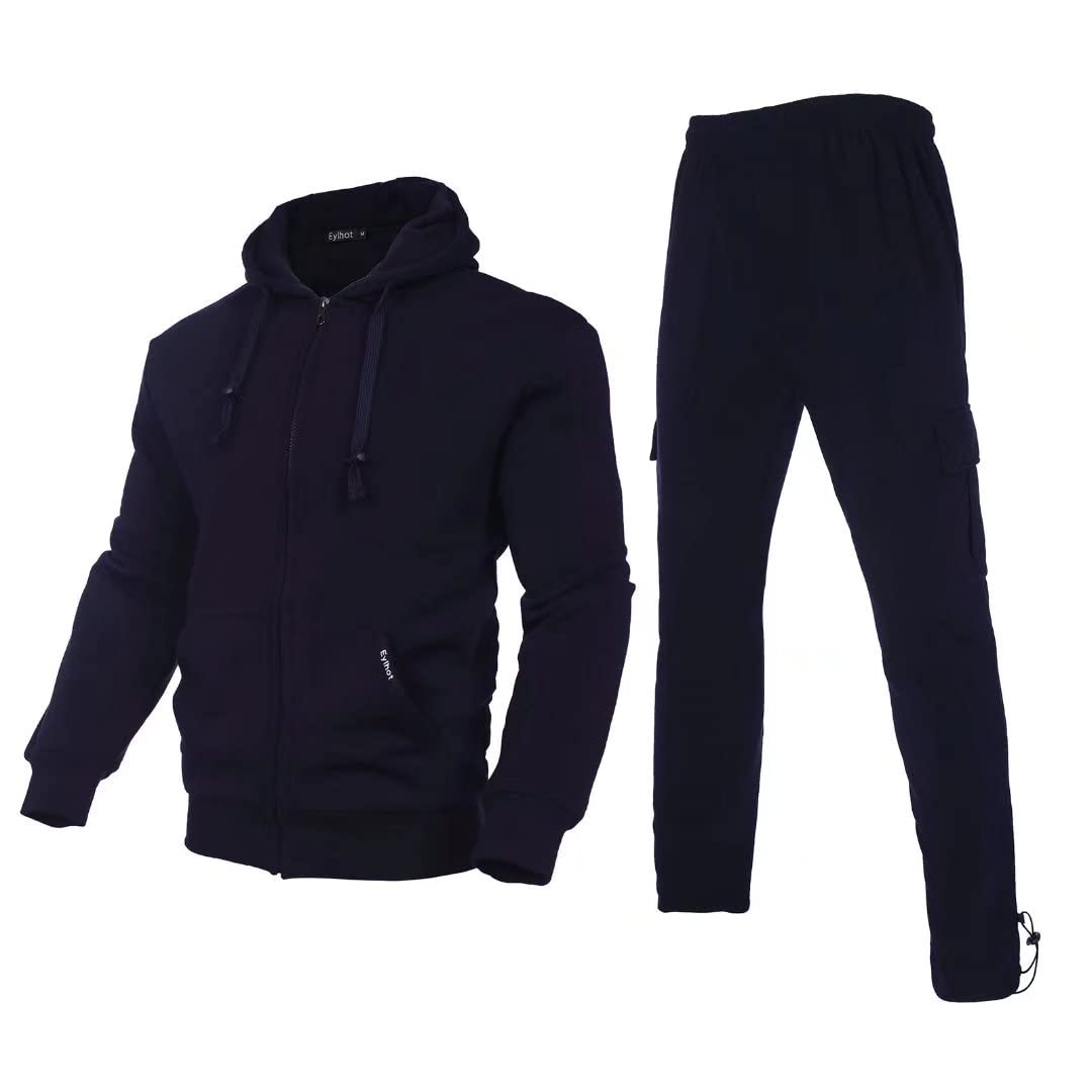 Zusmen Men's 2-Piece Tracksuit Set - Stylish Track Jacket & Pants for Casual Wear, Gym, and Outdoor Activities