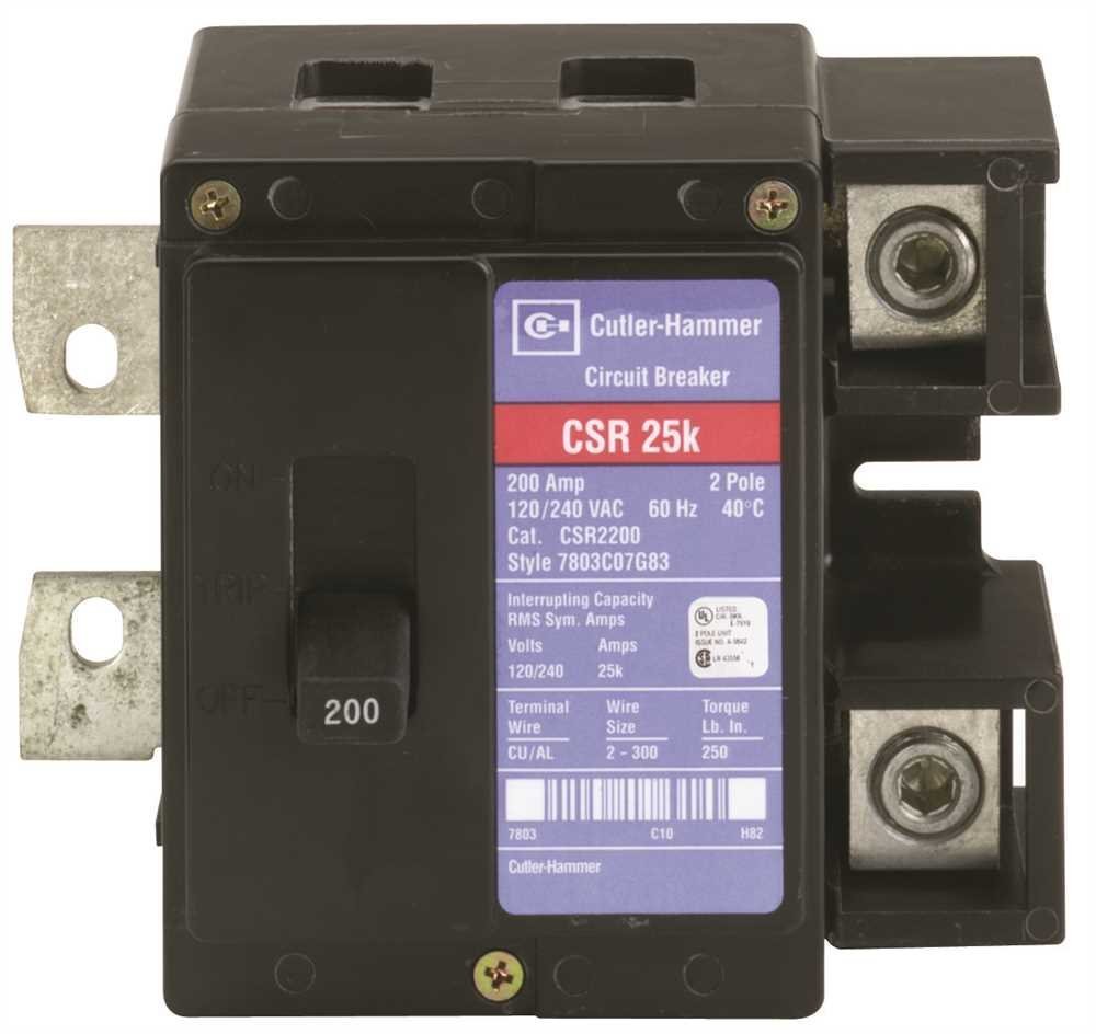 Cutler Hammer CSR2225N 2 Pole 20A Circuit Breaker - 120/240V AC, UL Listed for Electrical Panels & Home Safety Protection