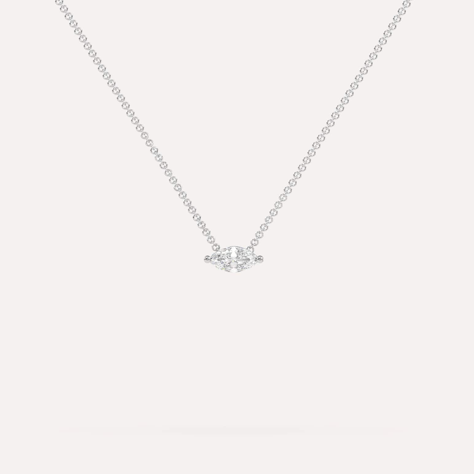 1/4 Carat Marquise Floating Diamond Necklace - Elegant Solitaire Pendant for Women - Perfect for Weddings, Anniversaries & Special Occasions