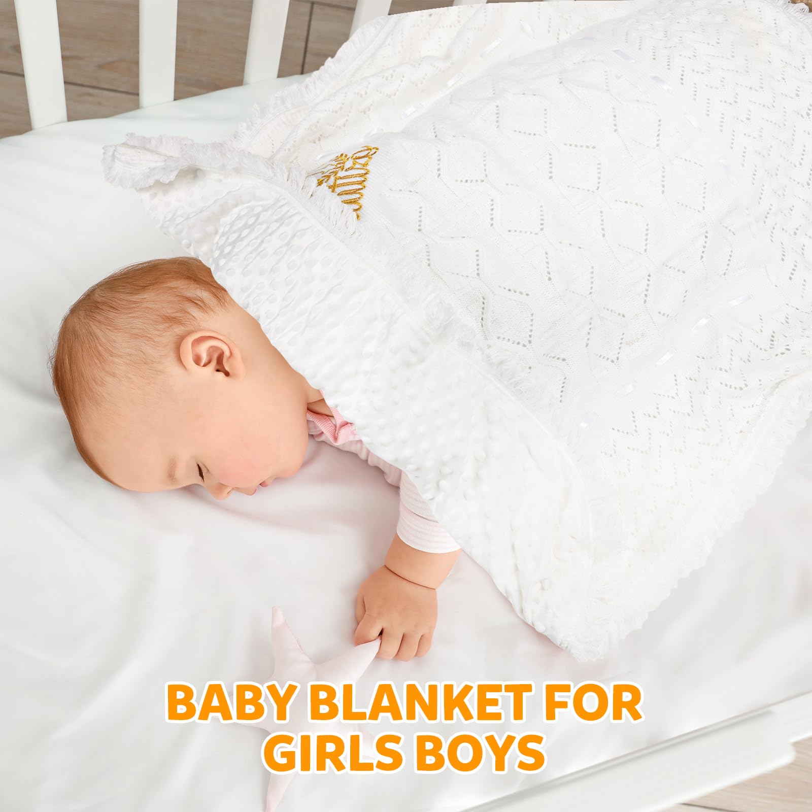Soft White Crochet Baby Blanket for Baptism & Christening - Perfect Gift for Boys & Girls, Easter Dedication, Church Ceremonies (Mi Bautizo Shawl) - Ideal for Newborn Photos, Church Events & Special Occasions