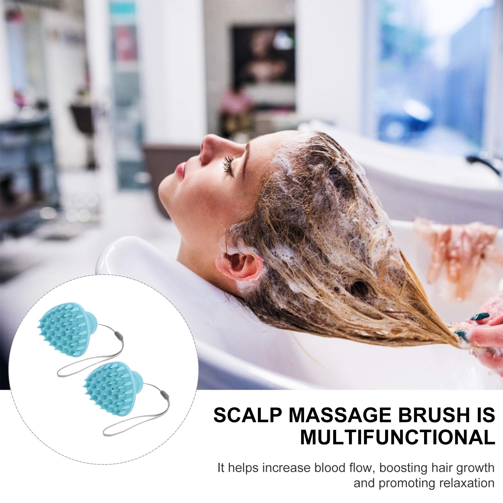 2Pcs Silicone Scalp Massager Brush - Hair Washing & Head Massage Tool for Relaxation, Stress Relief & Improved Circulation - Perfect for Shower, Bath & Home Spa Use