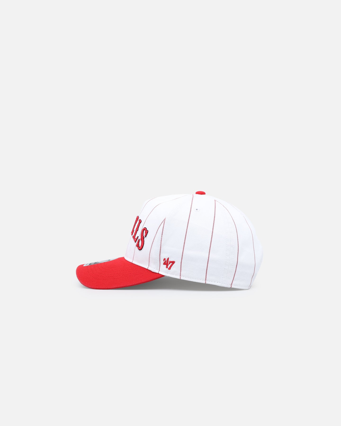 47 Brand Los Angeles Angels 'Double Header Pinstripe' Snapback Hat - Adjustable '47 Hitch Back Closure, White Baseball Cap for Men & Women - Perfect for Baseball Games, Casual Wear & Sports Fan Gifts