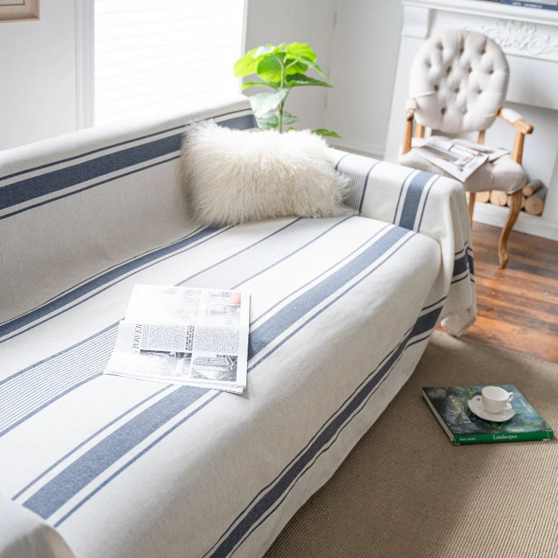 Nicole Coastal Breeze Geometric Sofa Cover - Stylish Stretchable Couch Slipcover for Living Room, Sectional, Loveseat - Perfect for Home Decor, Pet Protection & Furniture Refresh